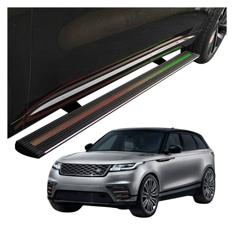 MOMOBP Automatisch einziehbare Trittbretter, kompatibel mit Range Rover Velar 2017–2025 | App-gesteuerte LED-Leuchten, Tragkraft 271 kg | Wasserdicht for den Einsatz im Gelände und bei Nacht, Montage von MOMOBP