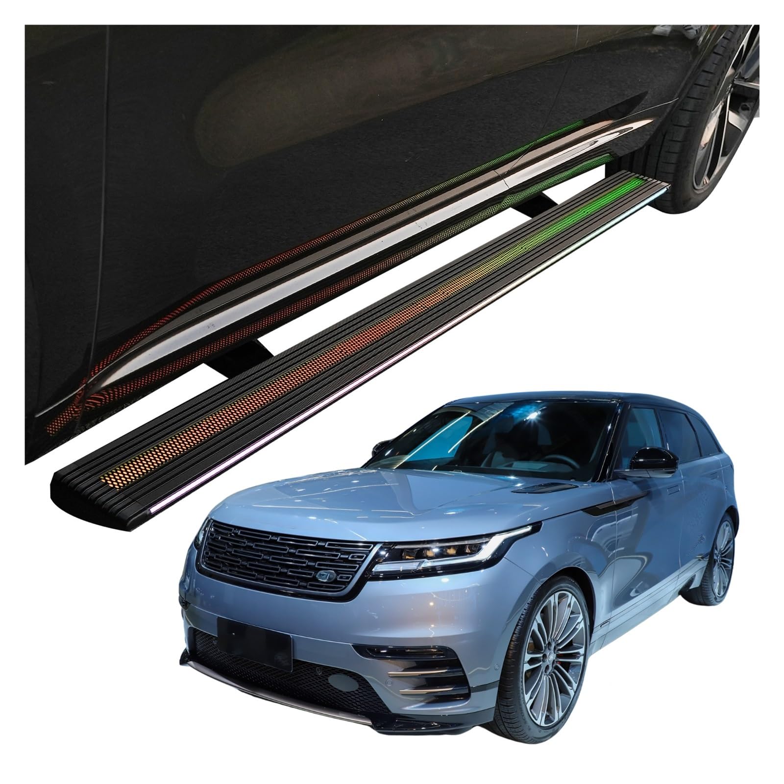 MOMOBP Automatisch einziehbare Trittbretter, kompatibel mit Range Rover Velar 2017–2025 | App-gesteuerte LED-Leuchten, Tragkraft 271 kg | Wasserdicht for den Einsatz im Gelände und bei Nacht, Montage MOMOBP Automatisch einziehbare Trittbretter, kompatibel mit Range Rover Velar 2017–2025 | App-gesteuerte LED-Leuchten, Tragkraft 271 kg | Wasserdicht for den Einsatz im Gelände und bei Nacht, Montage von MOMOBP