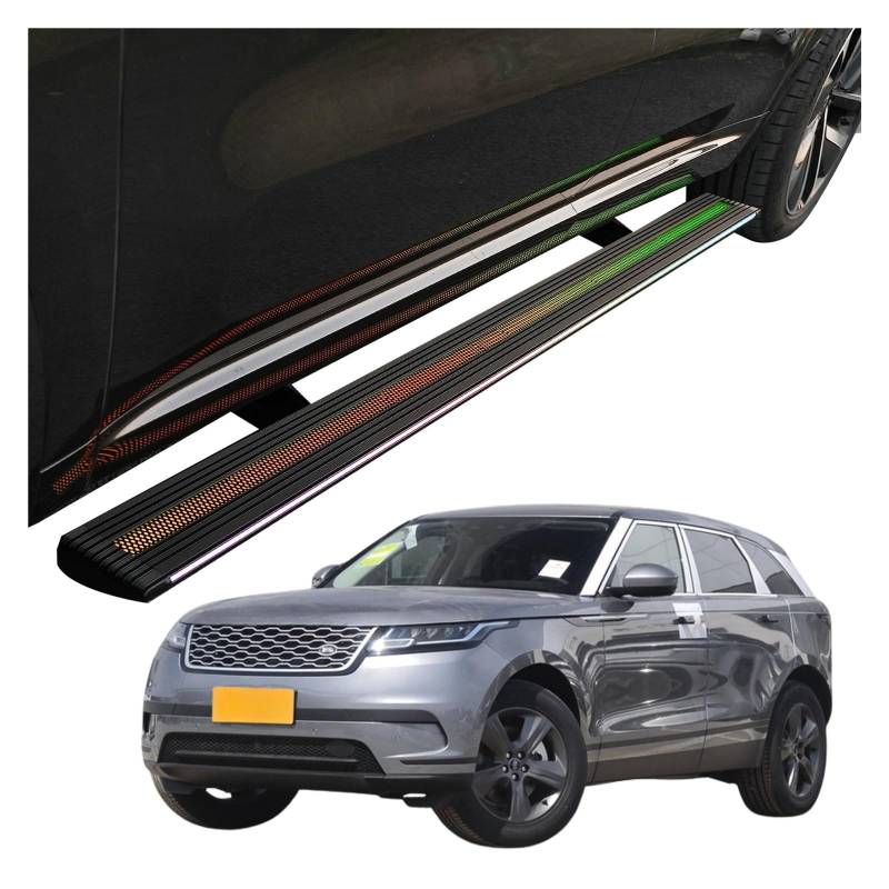 MOMOBP Automatisch einziehbare Trittbretter, kompatibel mit Range Rover Velar 2017–2025 | App-gesteuerte LED-Leuchten, Tragkraft 271 kg | Wasserdicht for den Einsatz im Gelände und bei Nacht, Montage von MOMOBP