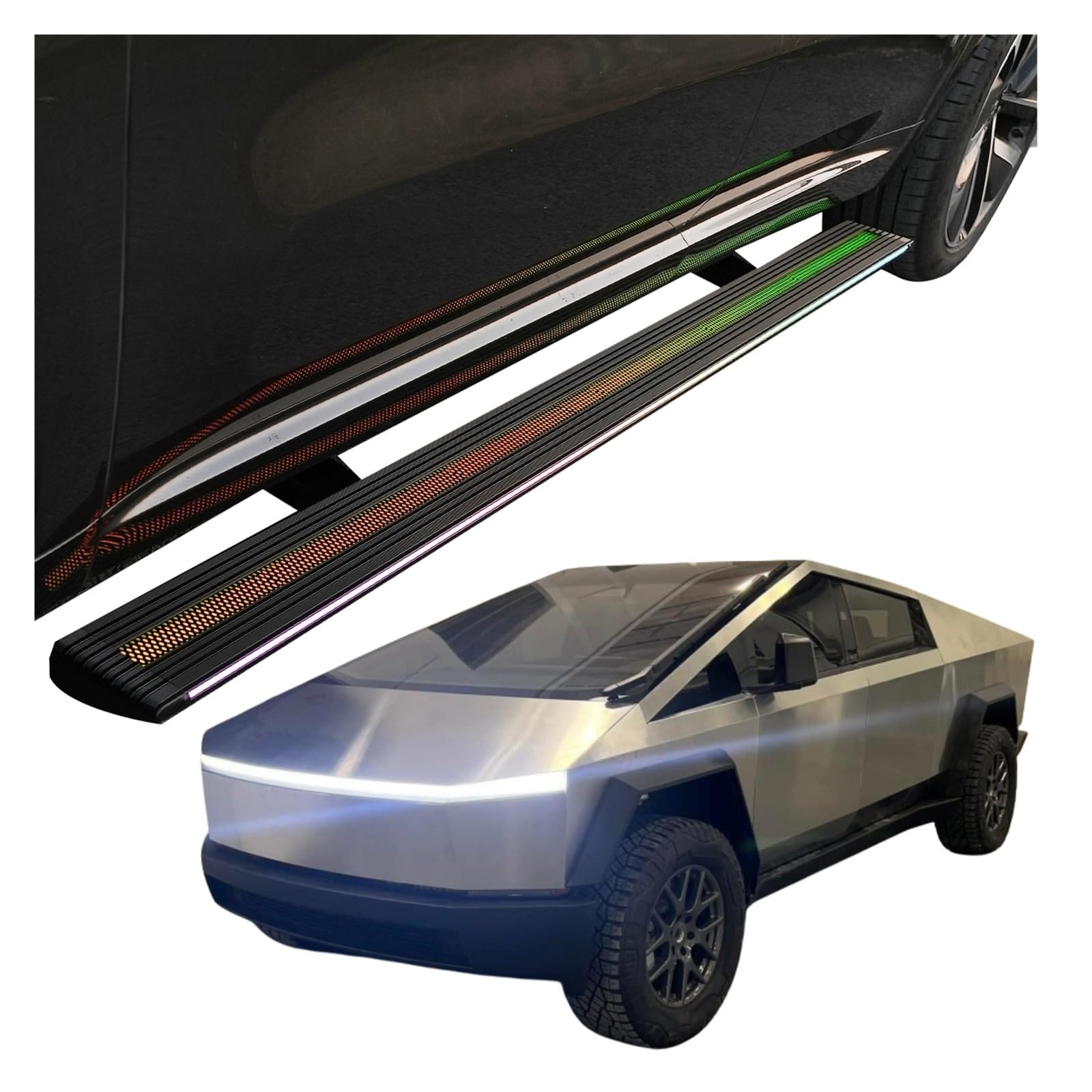 MOMOBP Automatisch einziehbare Trittbretter, kompatibel mit Tesla Cybertruck 2024–2025 | App-gesteuerte LED-Leuchten, Tragkraft 271 kg | Wasserdicht for den Einsatz im Gelände und bei Nacht, Montage o MOMOBP Automatisch einziehbare Trittbretter, kompatibel mit Tesla Cybertruck 2024–2025 | App-gesteuerte LED-Leuchten, Tragkraft 271 kg | Wasserdicht for den Einsatz im Gelände und bei Nacht, Montage o von MOMOBP
