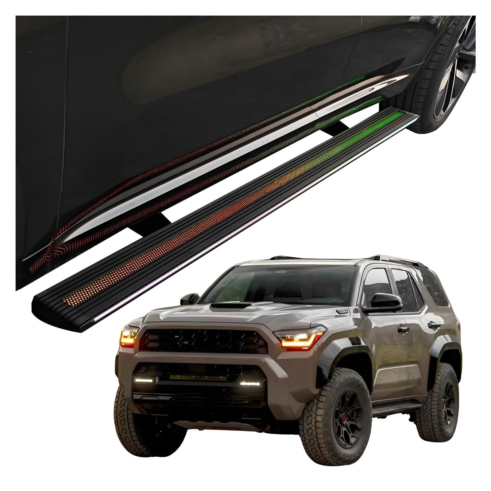 MOMOBP Automatisch einziehbare Trittbretter, kompatibel mit Toyota 4Runner (2014–2025) | Plug-and-Play-Power-Steps mit RGB-Nachtlichtern, 271 kg rutschfest | Ohne Bohren und familiensicher von MOMOBP