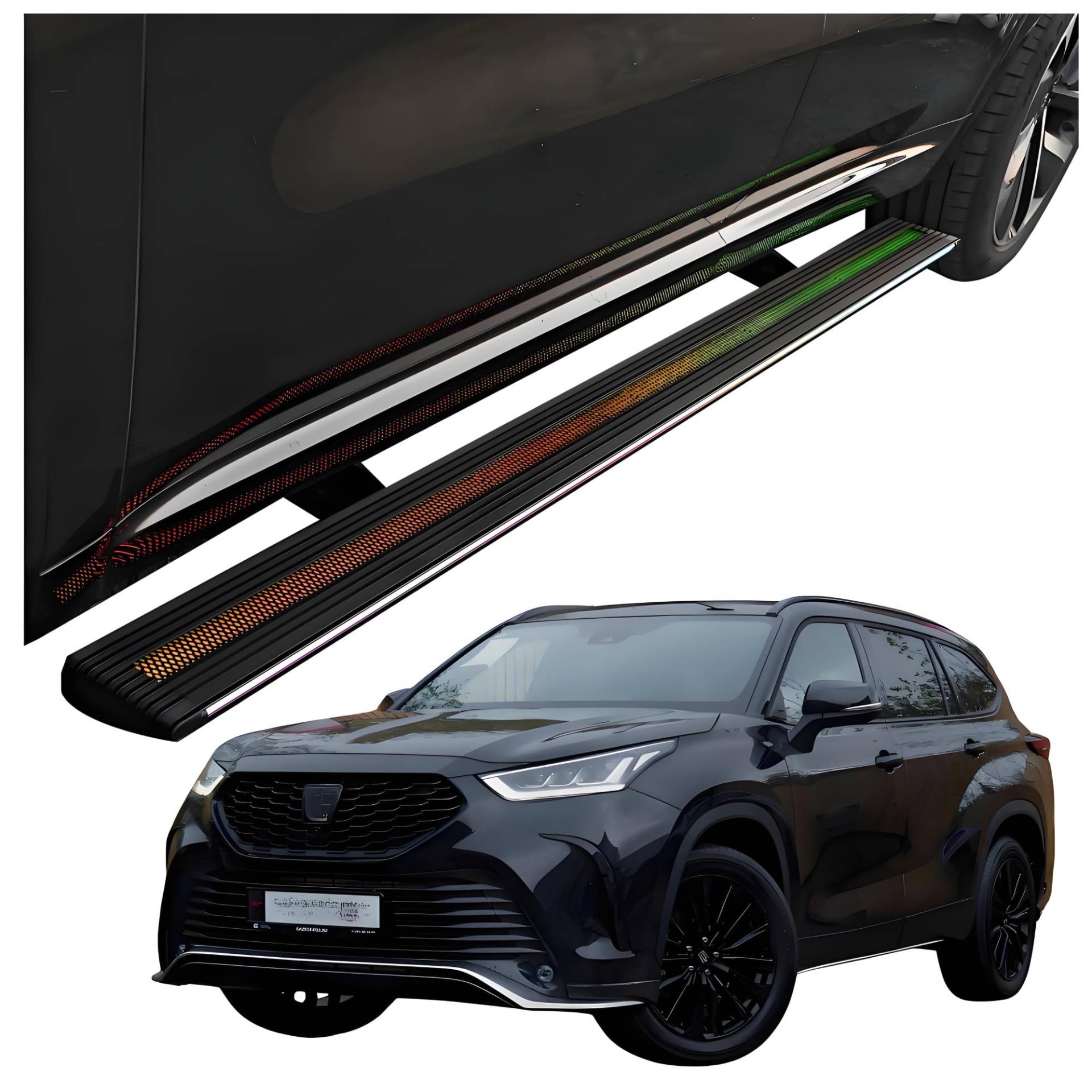 MOMOBP Automatisch einziehbare Trittbretter, kompatibel mit Toyota Crown Kluger E-Four (2022–2025) | Plug-and-Play-Power Steps mit RGB-Nachtlichtern, 271 kg rutschfest | Ohne Bohren und familiensicher von MOMOBP