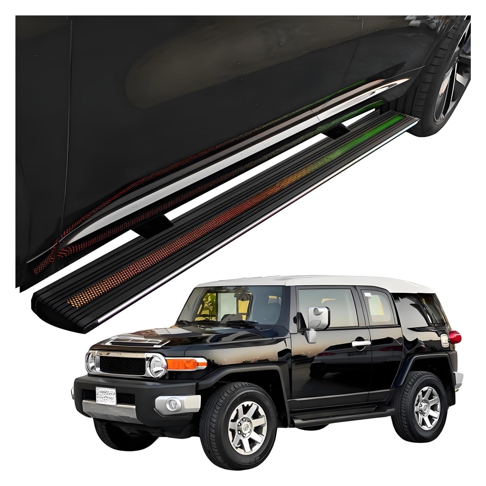 MOMOBP Automatisch einziehbare Trittbretter, kompatibel mit Toyota FJ Cruiser (2005–2020) | Plug-and-Play-Power Steps mit RGB-Nachtlichtern, 271 kg rutschfest | Ohne Bohren und familiensicher von MOMOBP