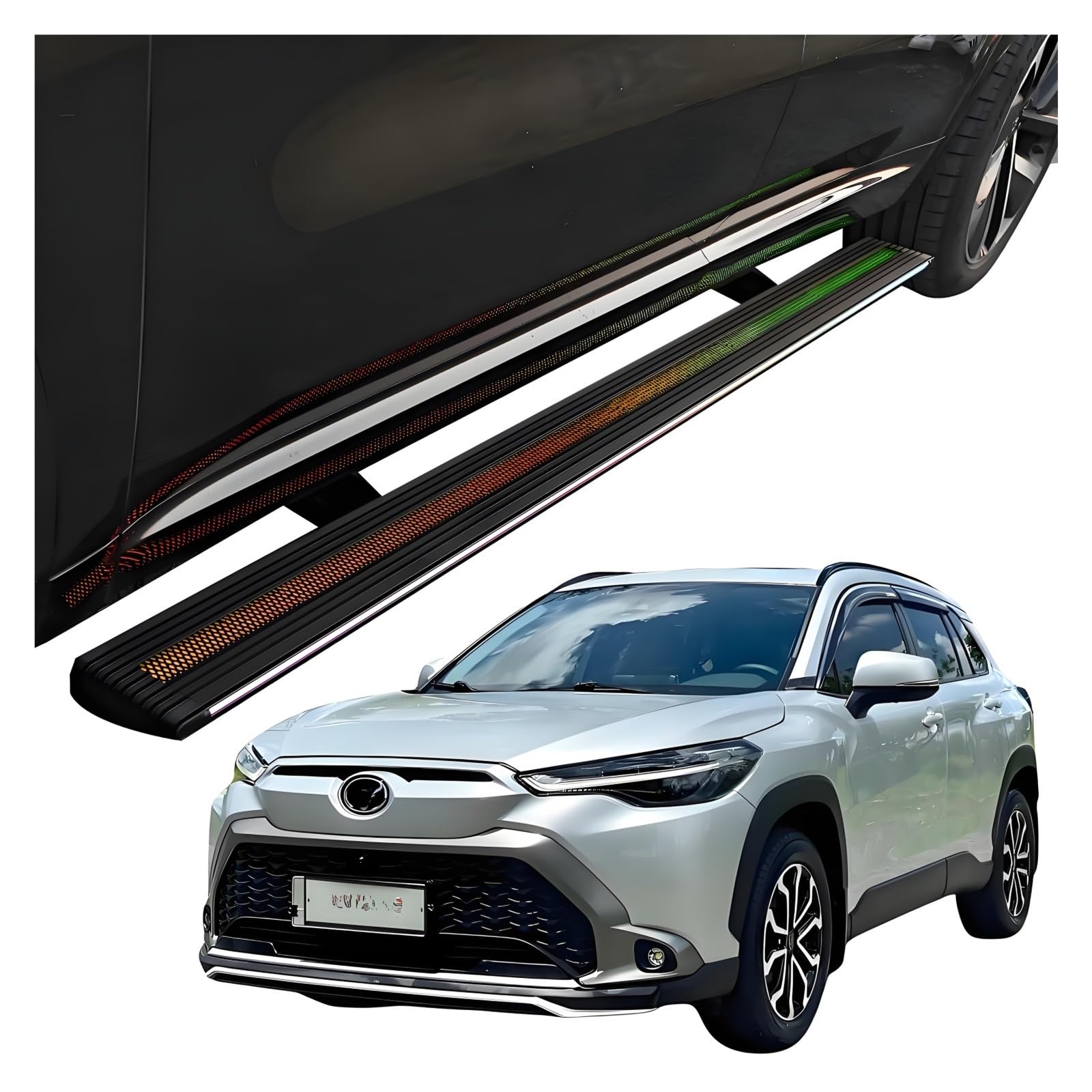 MOMOBP Automatisch einziehbare Trittbretter, kompatibel mit Toyota Frontlander (2022–2025) | Plug-and-Play-Power Steps mit RGB-Nachtlichtern, 271 kg rutschfest | Ohne Bohren und familiensicher von MOMOBP