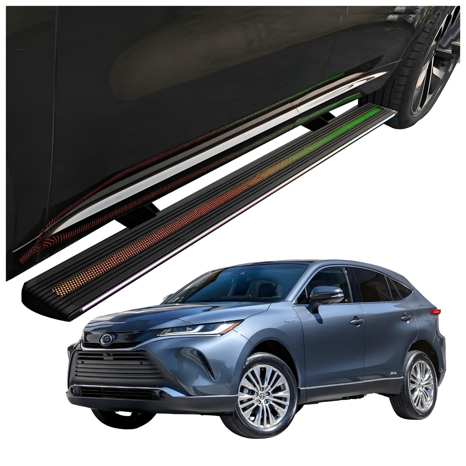 MOMOBP Automatisch einziehbare Trittbretter, kompatibel mit Toyota Harrier (2022–2025) | Plug-and-Play-Power Steps mit RGB-Nachtlichtern, 271 kg rutschfest | Ohne Bohren und familiensicher von MOMOBP