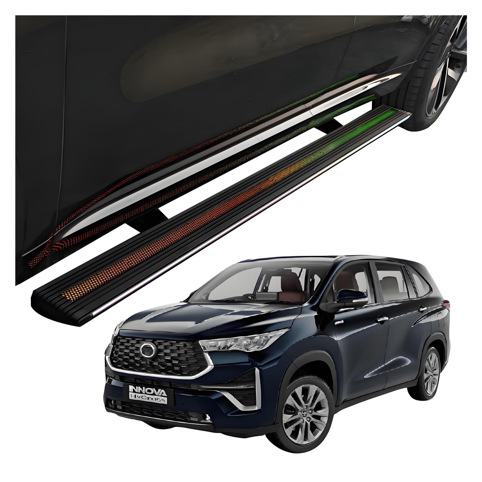 MOMOBP Automatisch einziehbare Trittbretter, kompatibel mit Toyota INNOVA (2016–2025) | Plug-and-Play-Power Steps mit RGB-Nachtlichtern, 271 kg rutschfest | Ohne Bohren und familiensicher(2016-2022) von MOMOBP