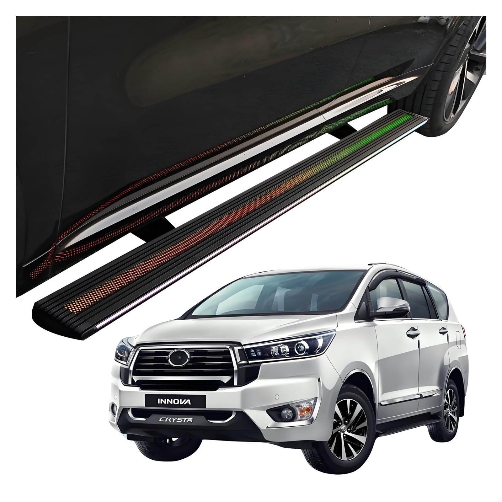MOMOBP Automatisch einziehbare Trittbretter, kompatibel mit Toyota INNOVA (2016–2025) | Plug-and-Play-Power Steps mit RGB-Nachtlichtern, 271 kg rutschfest | Ohne Bohren und familiensicher(2023-2025) von MOMOBP
