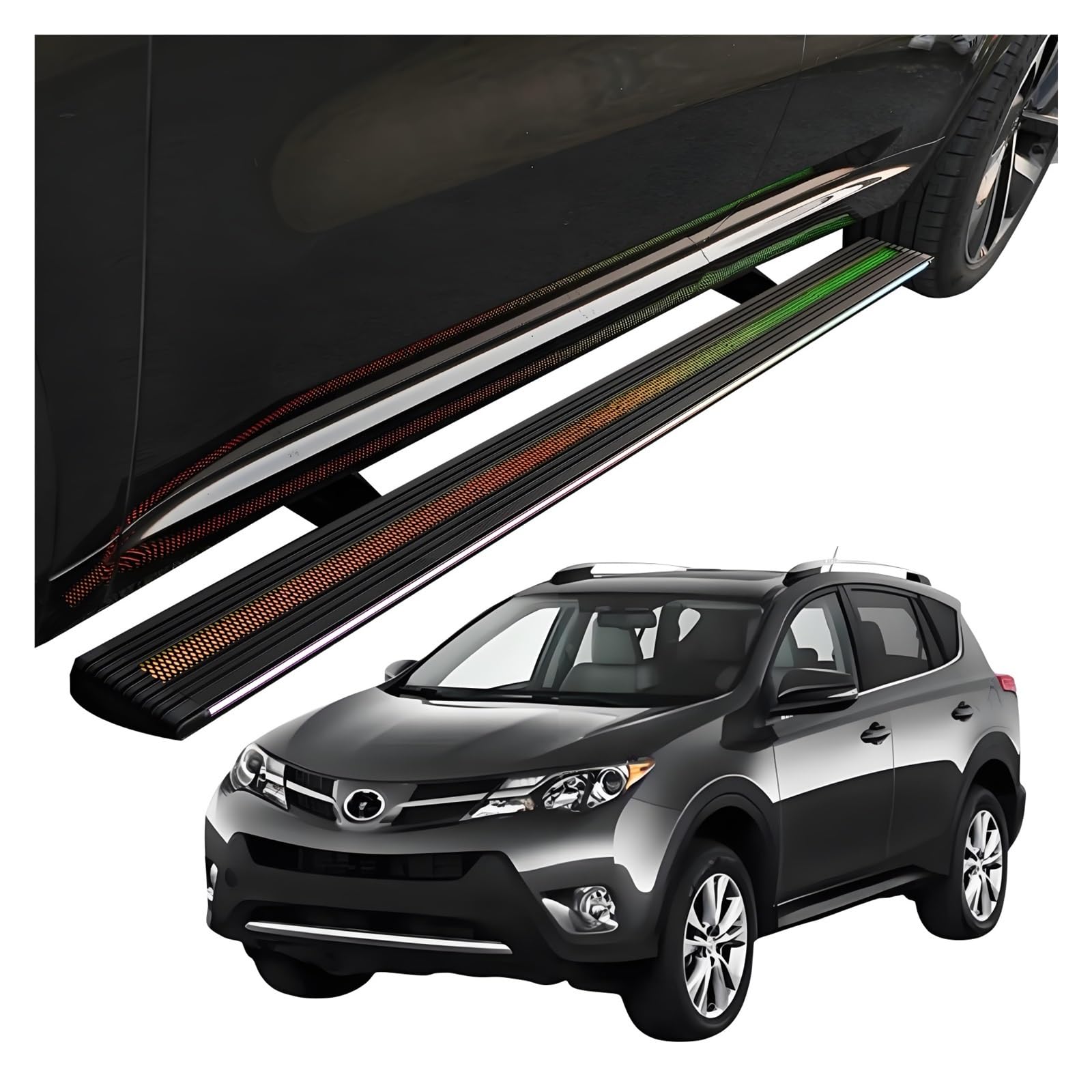 MOMOBP Automatisch einziehbare Trittbretter, kompatibel mit Toyota RAV4 (2013–2025) | Plug-and-Play-Power Steps mit RGB-Nachtlichtern, 271 kg rutschfest | Ohne Bohren und familiensicher(2013-2016) von MOMOBP
