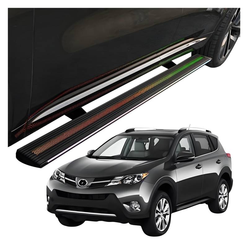 MOMOBP Automatisch einziehbare Trittbretter, kompatibel mit Toyota RAV4 (2013–2025) | Plug-and-Play-Power Steps mit RGB-Nachtlichtern, 271 kg rutschfest | Ohne Bohren und familiensicher(2013-2016) von MOMOBP
