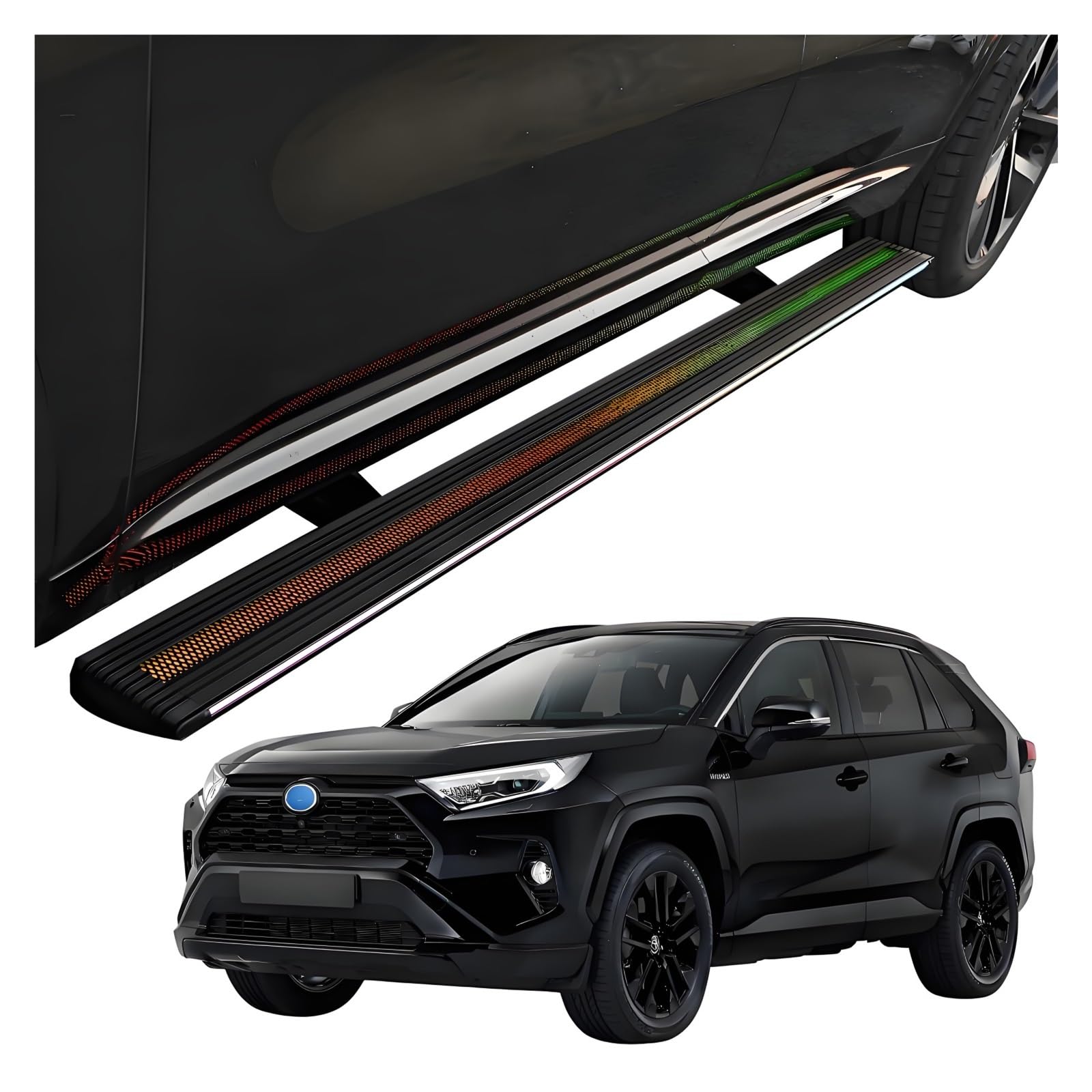 MOMOBP Automatisch einziehbare Trittbretter, kompatibel mit Toyota RAV4 (2013–2025) | Plug-and-Play-Power Steps mit RGB-Nachtlichtern, 271 kg rutschfest | Ohne Bohren und familiensicher(2020-2025) von MOMOBP