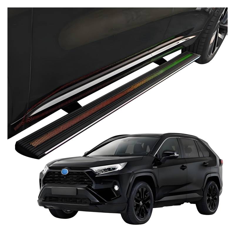MOMOBP Automatisch einziehbare Trittbretter, kompatibel mit Toyota RAV4 (2013–2025) | Plug-and-Play-Power Steps mit RGB-Nachtlichtern, 271 kg rutschfest | Ohne Bohren und familiensicher(2020-2025) von MOMOBP
