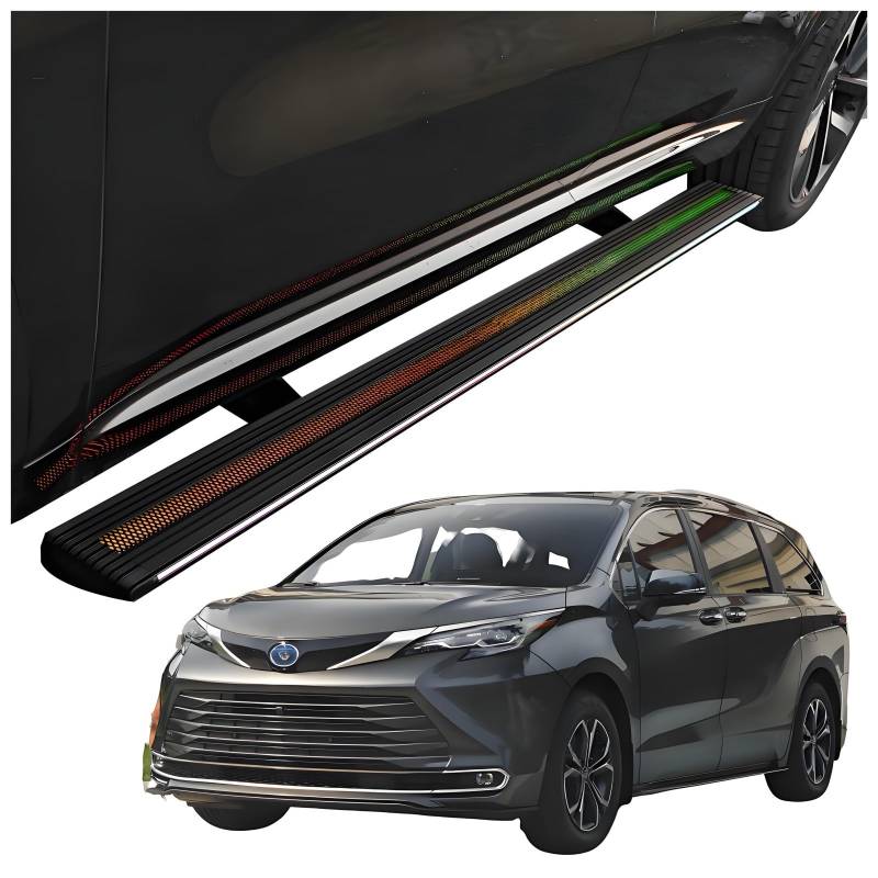 MOMOBP Automatisch einziehbare Trittbretter, kompatibel mit Toyota Sienna (2021–2025) | Plug-and-Play-Power Steps mit RGB-Nachtlichtern, 271 kg rutschfest | Ohne Bohren und familiensicher(Fuel version von MOMOBP