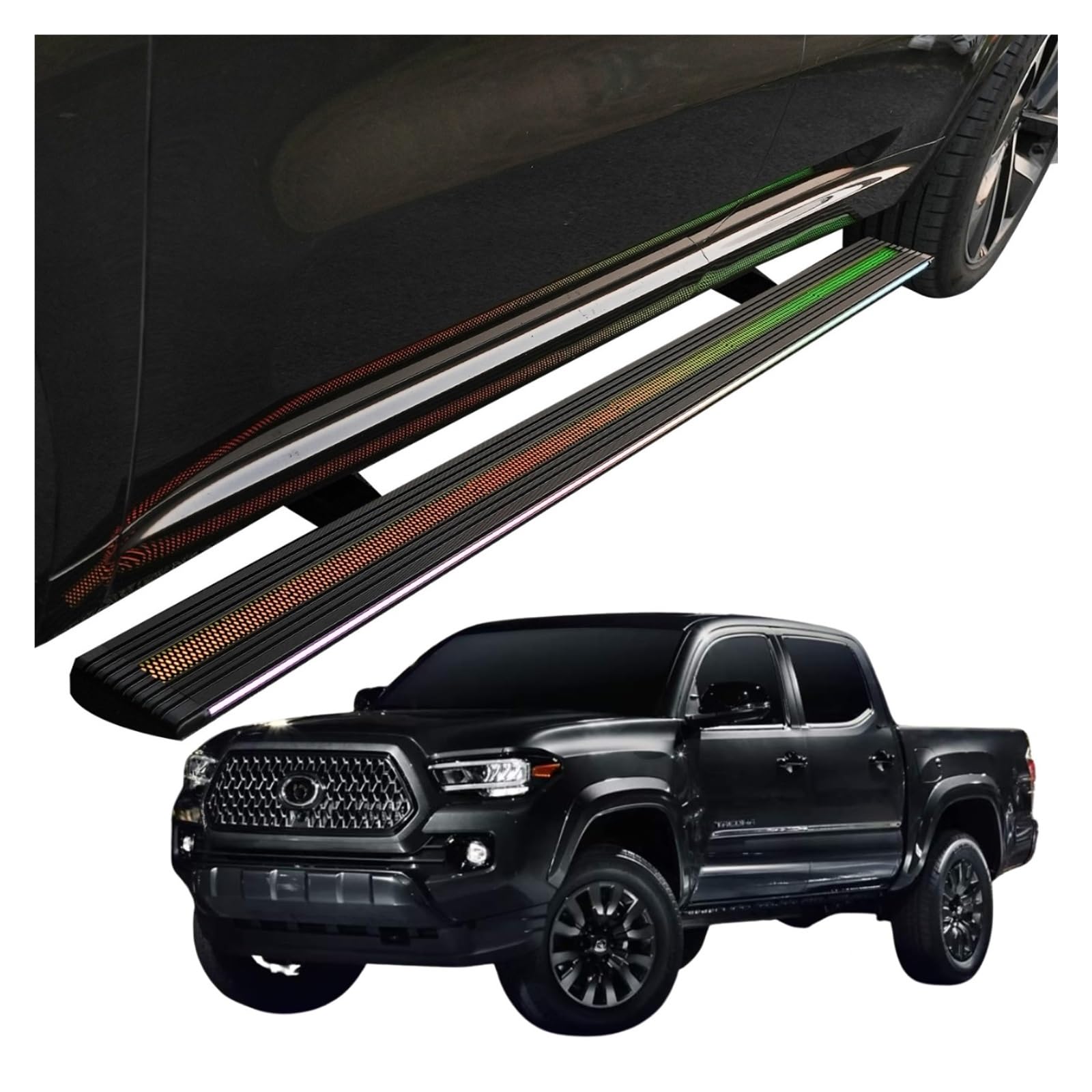 MOMOBP Automatisch einziehbare Trittbretter, kompatibel mit Toyota Tacoma (2022–2025) | Plug-and-Play-Power Steps mit RGB-Nachtlichtern, 271 kg rutschfest | Ohne Bohren und familiensicher(2022-2024) von MOMOBP