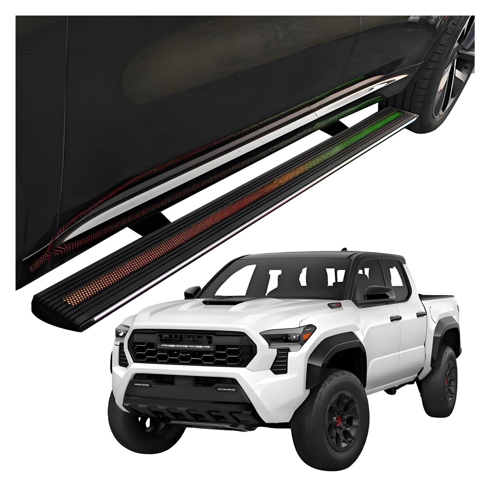 MOMOBP Automatisch einziehbare Trittbretter, kompatibel mit Toyota Tacoma (2022–2025) | Plug-and-Play-Power Steps mit RGB-Nachtlichtern, 271 kg rutschfest | Ohne Bohren und familiensicher(2025) von MOMOBP