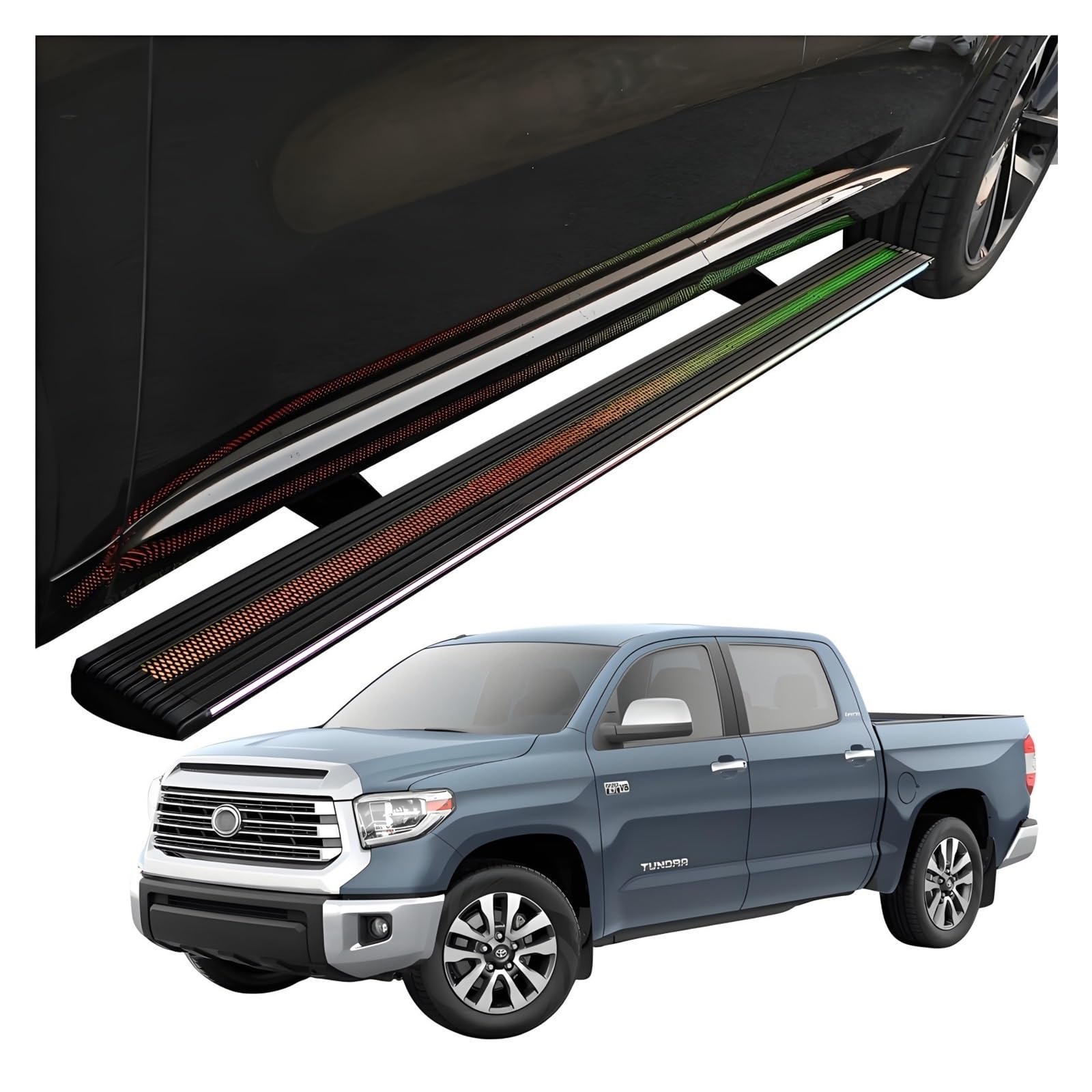 MOMOBP Automatisch einziehbare Trittbretter, kompatibel mit Toyota Tundra (2011–2025) | Plug-and-Play-Power Steps mit RGB-Nachtlichtern, 271 kg rutschfest | Ohne Bohren und familiensicher(2011-2021) von MOMOBP