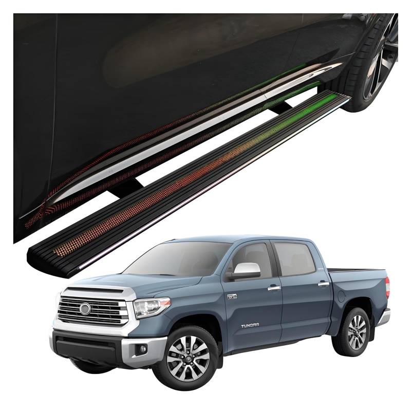 MOMOBP Automatisch einziehbare Trittbretter, kompatibel mit Toyota Tundra (2011–2025) | Plug-and-Play-Power Steps mit RGB-Nachtlichtern, 271 kg rutschfest | Ohne Bohren und familiensicher(2011-2021) von MOMOBP