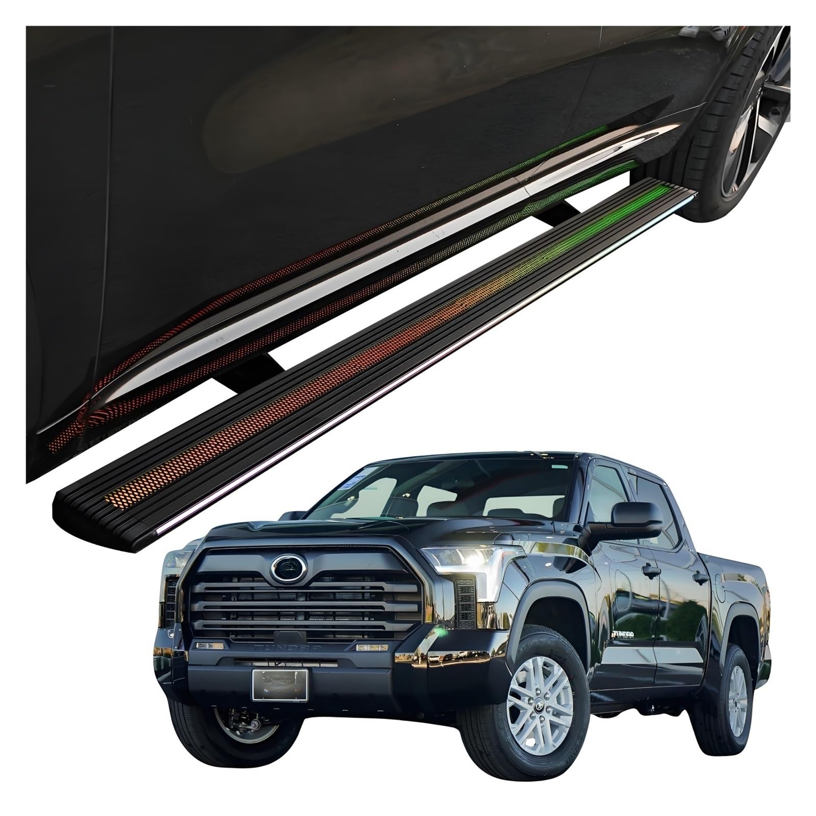 MOMOBP Automatisch einziehbare Trittbretter, kompatibel mit Toyota Tundra (2011–2025) | Plug-and-Play-Power Steps mit RGB-Nachtlichtern, 271 kg rutschfest | Ohne Bohren und familiensicher(2022-2025) von MOMOBP