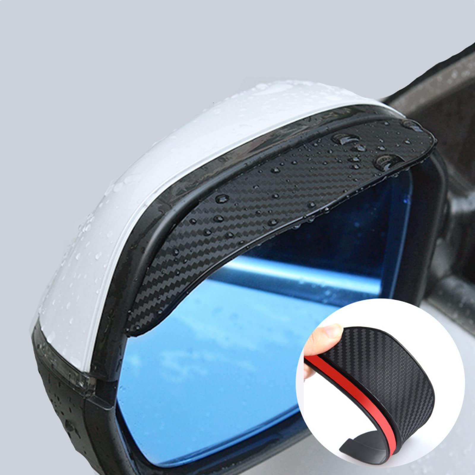 MOMOTOU 2 STÜCKE Universal Auto Rückspiegel Regenschutz Sonnenblende Augenbraue Kohlefaser Seitenspiegel Regenschutz Auto Zubehör Schwarz MOMOTOU 2 STÜCKE Universal Auto Rückspiegel Regenschutz Sonnenblende Augenbraue Kohlefaser Seitenspiegel Regenschutz Auto Zubehör Schwarz von MOMOTOU
