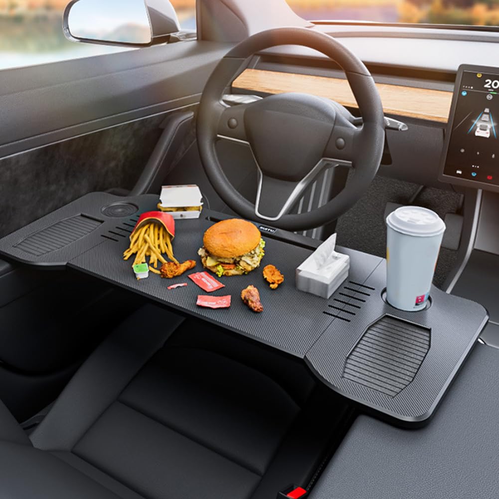 MOMOTOU Auto Tisch Klappbar für Tesla Model 3 Model Y Kohlefaser Textur Laptop Schreibtisch Lenkrad Tablett Essen Tisch für Reise Remote Arbeit Camping MOMOTOU Auto Tisch Klappbar für Tesla Model 3 Model Y Kohlefaser Textur Laptop Schreibtisch Lenkrad Tablett Essen Tisch für Reise Remote Arbeit Camping von MOMOTOU