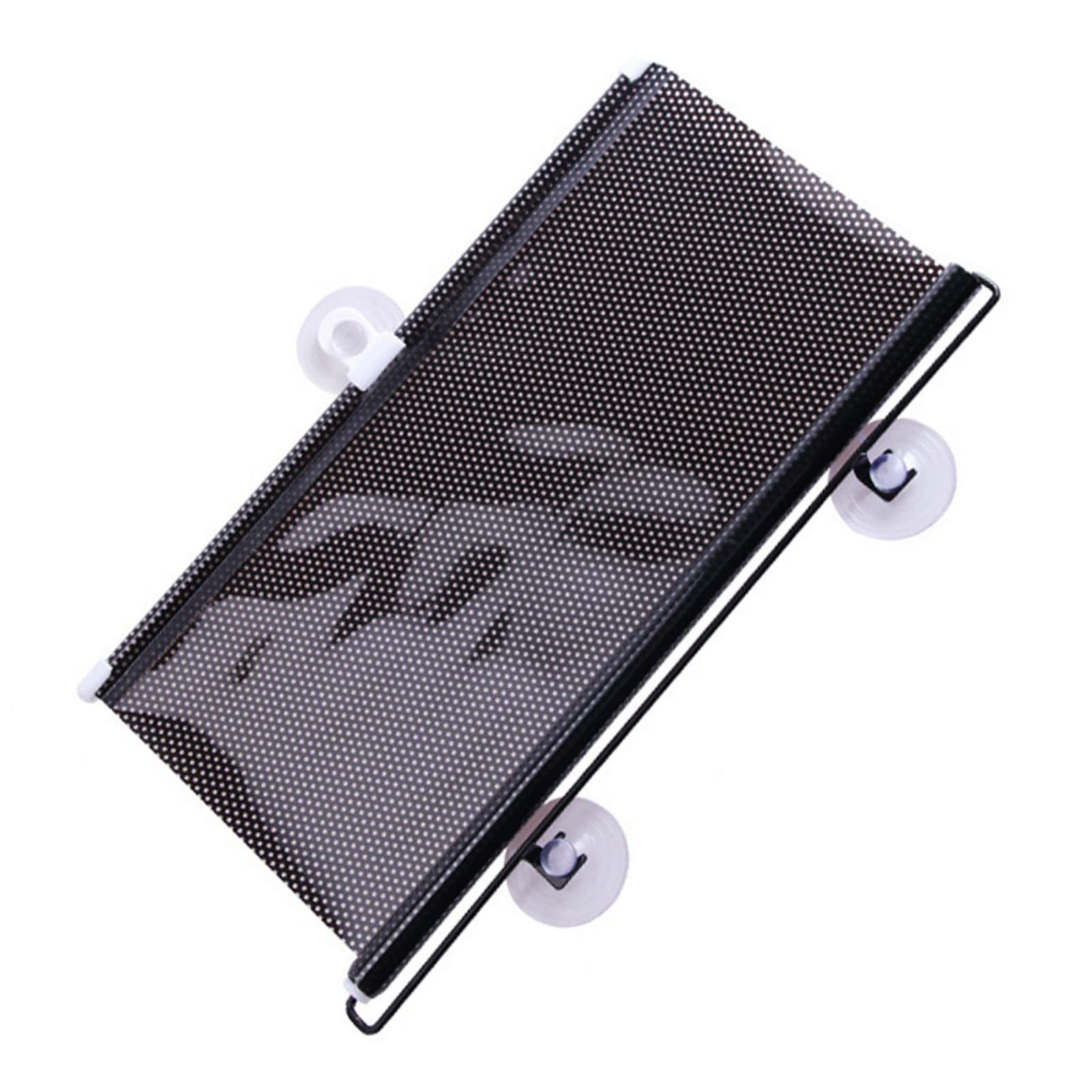 MOMOTOU Auto Universal Frontscheibe Heckscheibe Sonnenschutz Rollo Einziehbare Windschutzscheiben-Sonnenblende UV Schutz Saugnapf-Sonnenblende (Schwarz, 50 * 125CM) von MOMOTOU