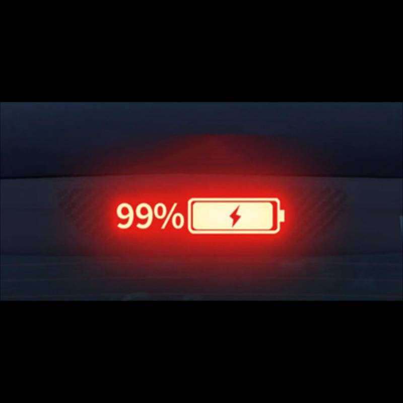 MOMOTOU Für Tesla Model 3 Model Y Auto Hochmontierte Carbon Faser Bremslicht Projektionstafel Aufkleber PVC Soft Board Bremslicht Patch (Für Modell Y, 99% Batterie) von MOMOTOU