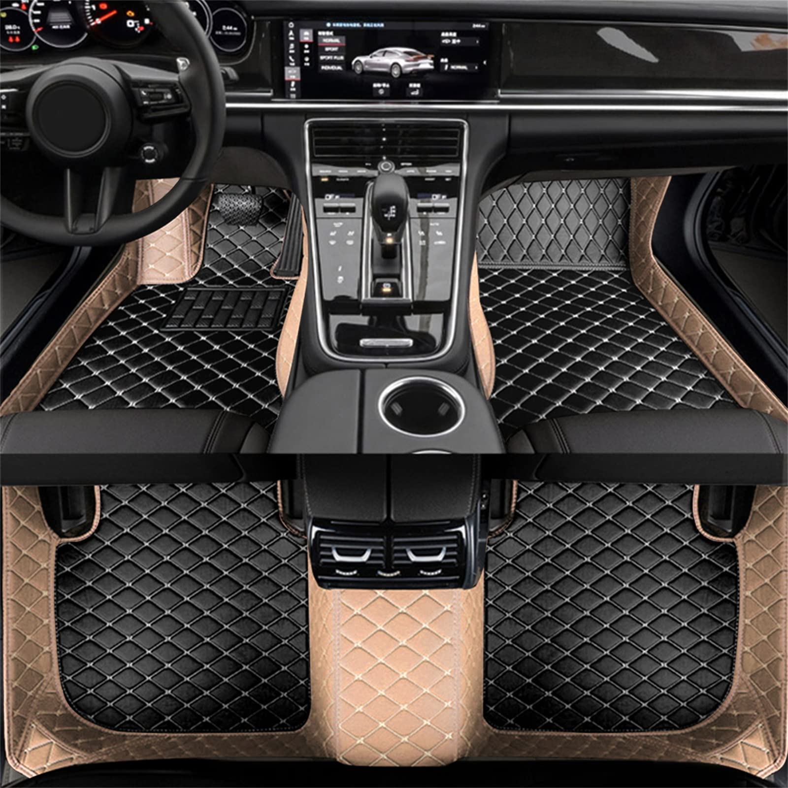 Angepasst Auto Fußmatte für Toyota RAV4 V Hybrid 2018-2023, All-Inclusive-Stil Fussmatten rutschfeste Abnutzung Bodenmatten Material Automatten Teppiche Zubehör (LHD),D-Style von MOMOXY