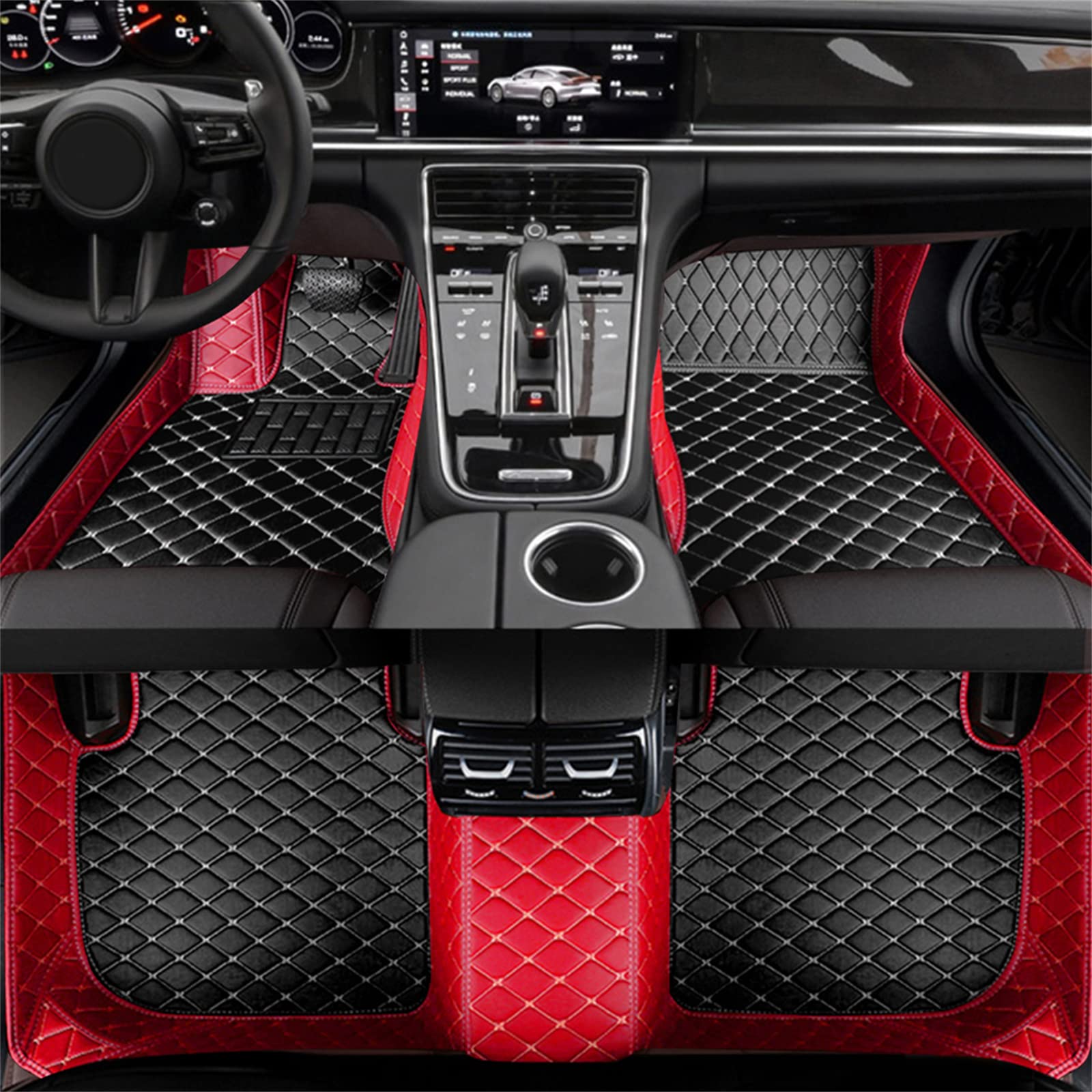 Angepasst Auto Fußmatte für Toyota RAV4 V Hybrid 2018-2023, All-Inclusive-Stil Fussmatten rutschfeste Abnutzung Bodenmatten Material Automatten Teppiche Zubehör (LHD),H-Style von MOMOXY
