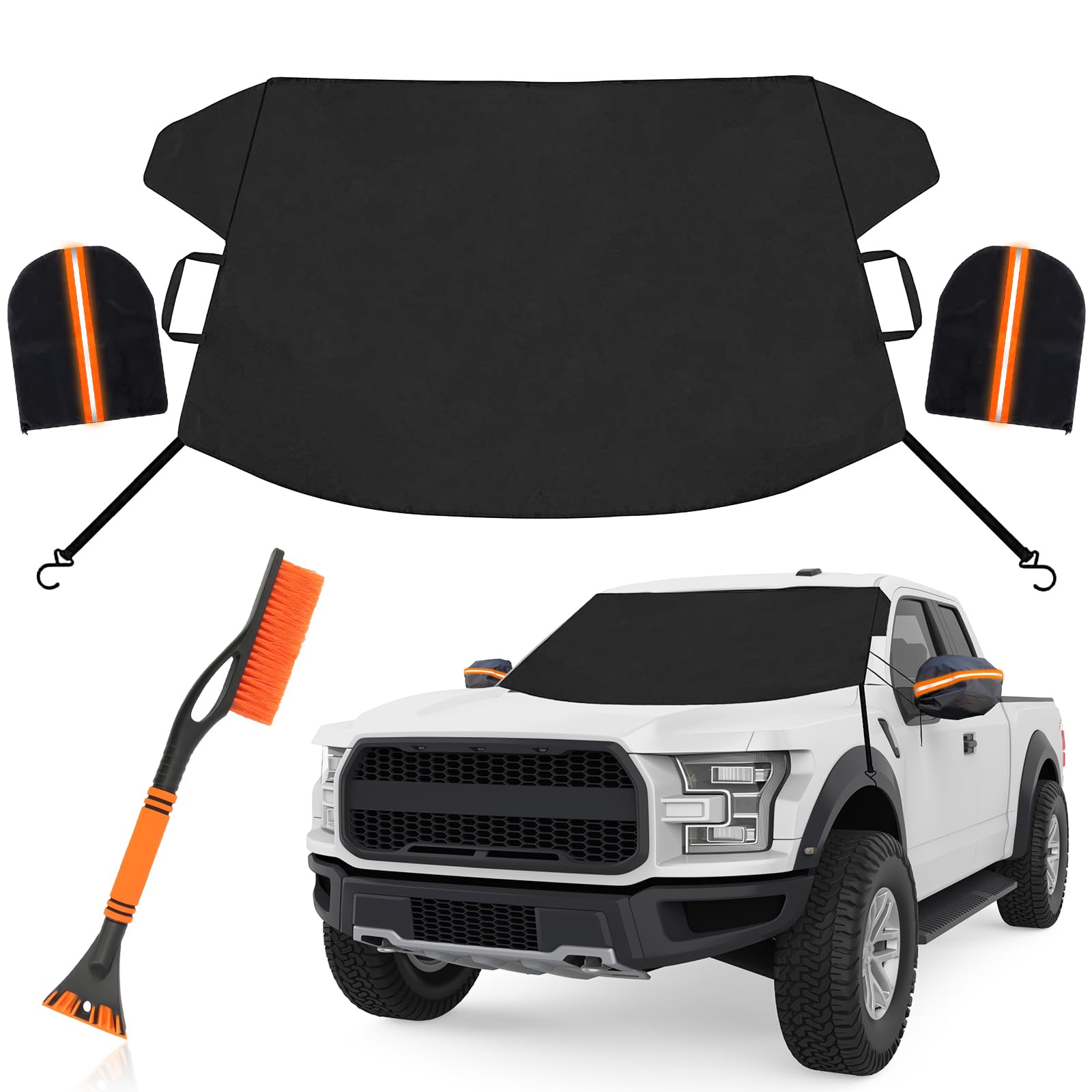 MONCAP 3 Sets Auto Eiskratzer mit Besen Auto Schneebesen Scheibenkratzer Borsten & Große Kante mit Frontscheibenabdeckung Seitenspiegelabdeckung für Auto Winter Zubehör MONCAP 3 Sets Auto Eiskratzer mit Besen Auto Schneebesen Scheibenkratzer Borsten & Große Kante mit Frontscheibenabdeckung Seitenspiegelabdeckung für Auto Winter Zubehör von MONCAP