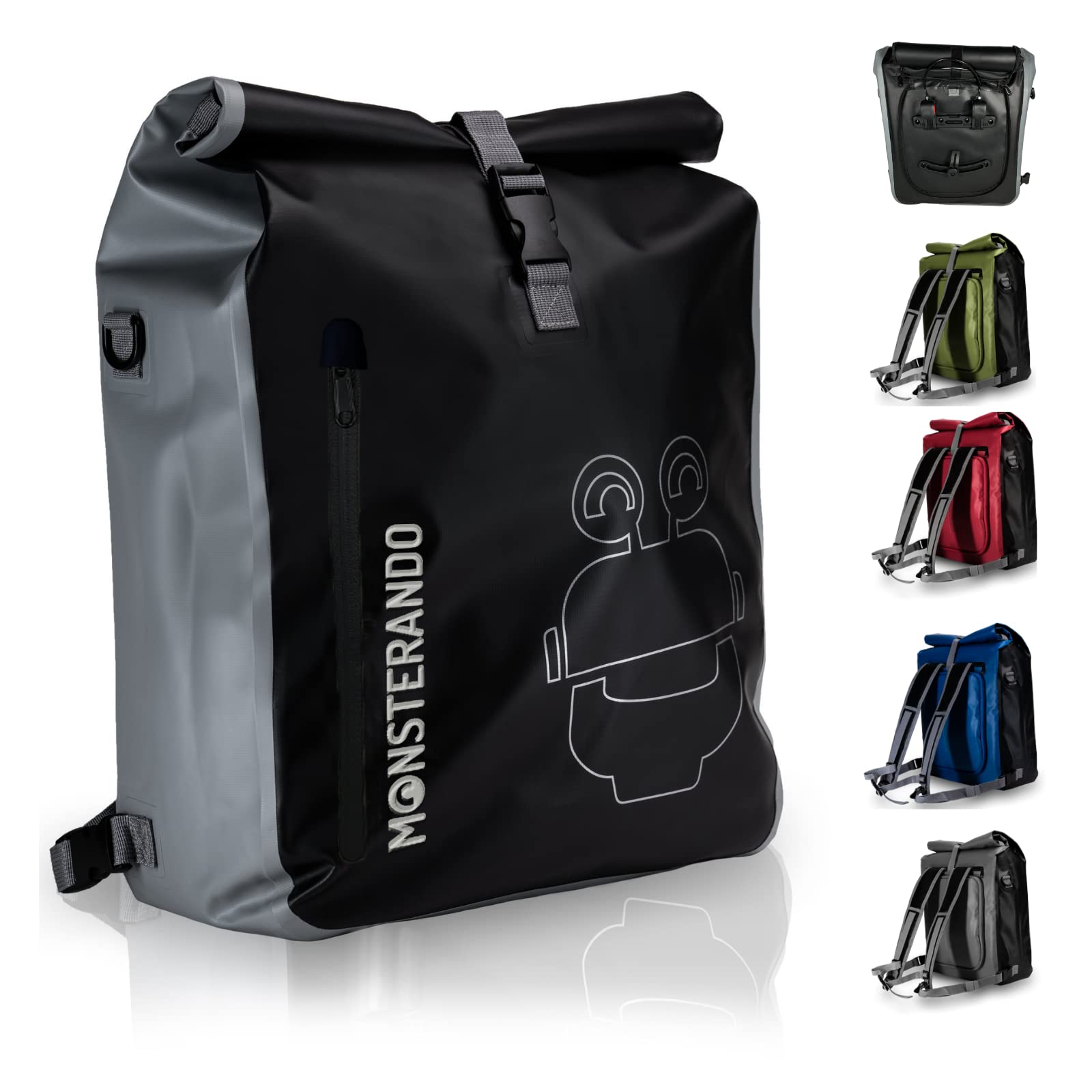 3-in-1 Fahrradtasche und Rucksack, Monsterando Wasserdicht -mit 15" Laptopfachals und Business Reißverschlusstasche Gepäckträgertasche, Umhängetasche einsetzbar - Gepäckträgertasche fürs Fahrrad - 25L 3-in-1 Fahrradtasche und Rucksack, Monsterando Wasserdicht -mit 15" Laptopfachals und Business Reißverschlusstasche Gepäckträgertasche, Umhängetasche einsetzbar - Gepäckträgertasche fürs Fahrrad - 25L von MONSTERANDO
