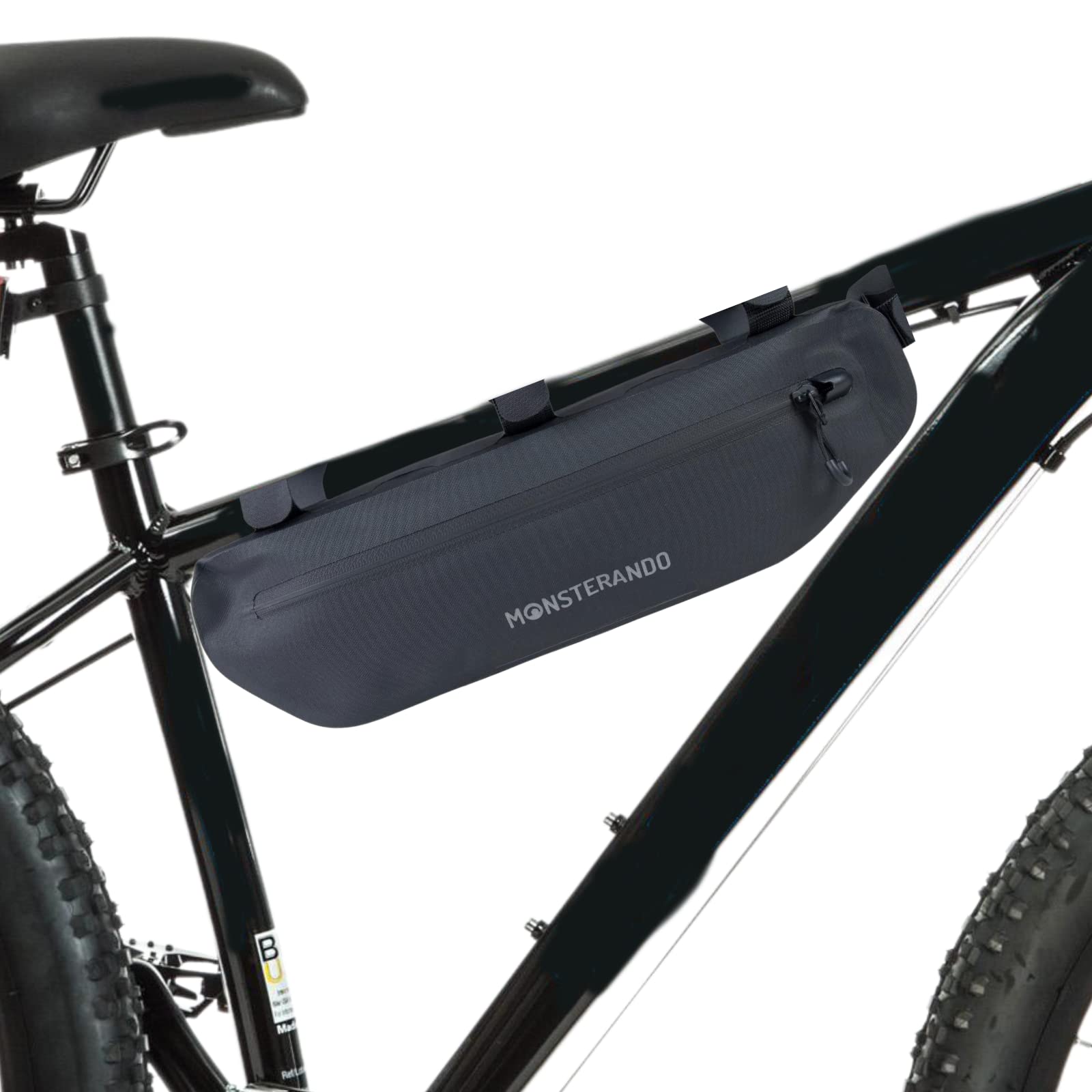 MONSTERANDO Nachhaltig Fahrradrahmentasche Travel-Monster wasserdichte Oberrohrtasche für Mountain Road Bikes MTB Rennrad -Ca. 3L Schwarz MONSTERANDO Nachhaltig Fahrradrahmentasche Travel-Monster wasserdichte Oberrohrtasche für Mountain Road Bikes MTB Rennrad -Ca. 3L Schwarz von MONSTERANDO
