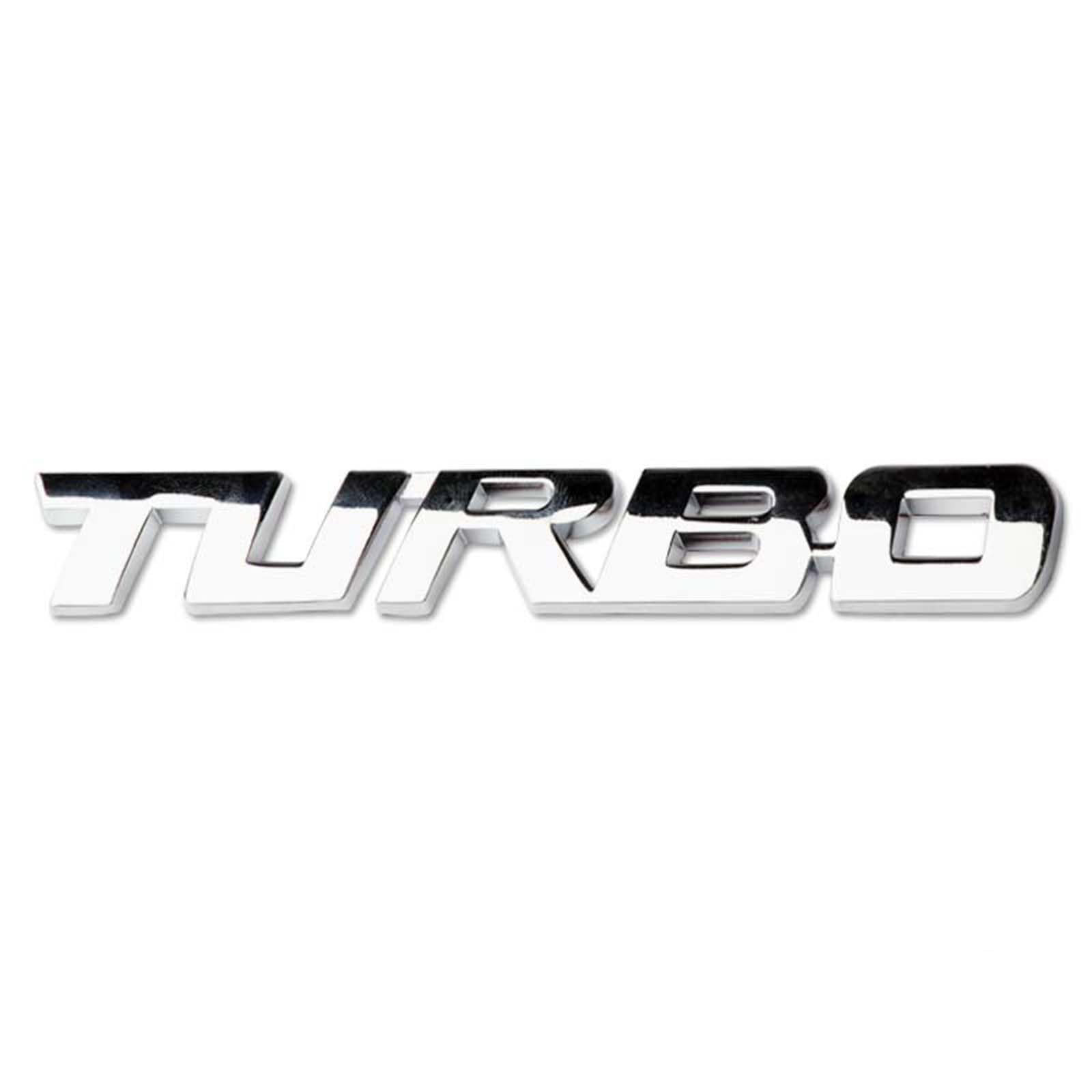 3D Metall Auto Aufkleber für Turbo, Selbstklebend Logo Emblem Badge Abzeichen für Heckklappe Kofferraum, Chrom Autoaufkleber zubehör,Silver von MOOWI