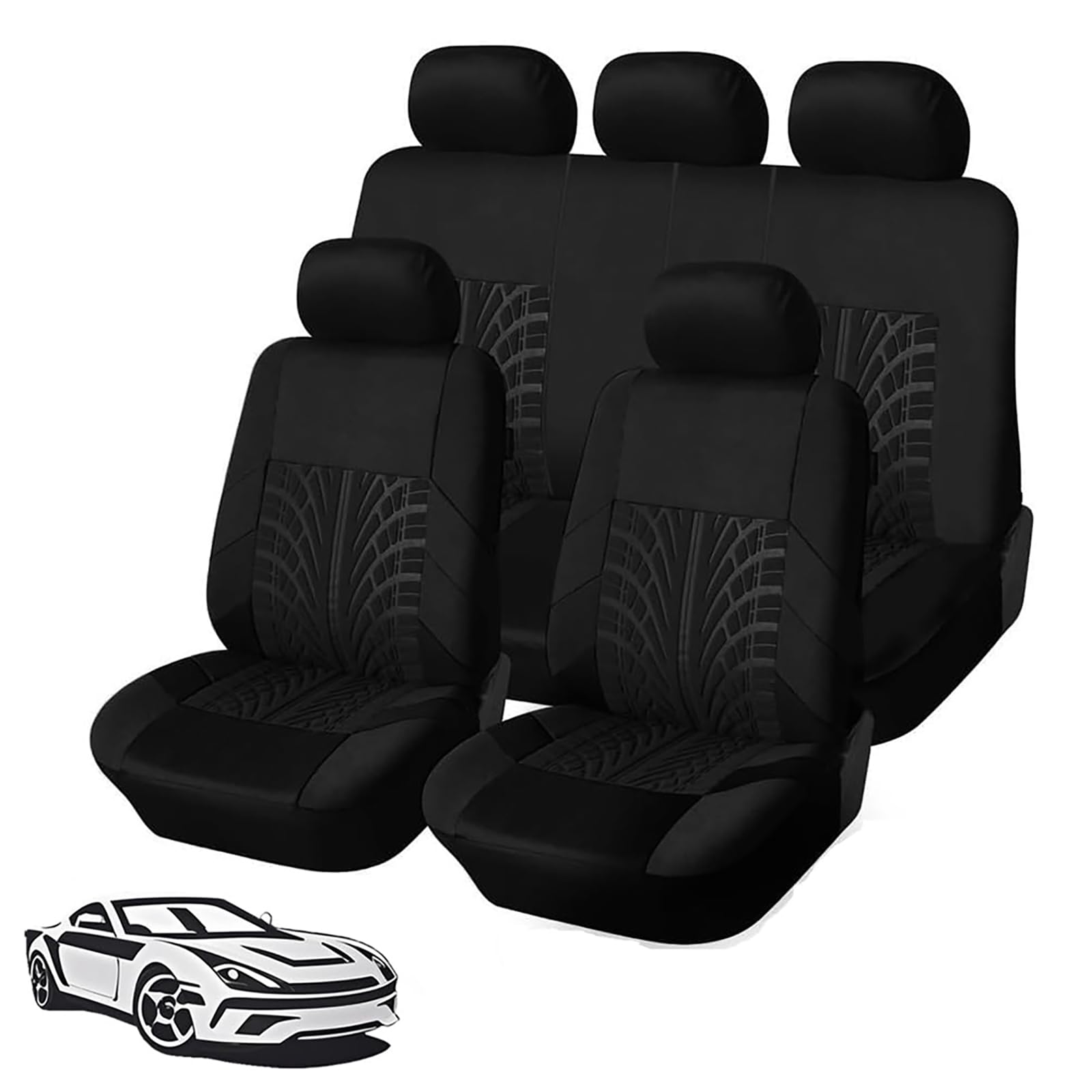 MOOWI Autositzbezüge Sets für Honda Civic 9. Generation 2012-2017, Vollständig Komfortabler Autositzbezug, Abriebfest Full Set Sitzbezüge Sitzschoner Zubehör,A-Black MOOWI Autositzbezüge Sets für Honda Civic 9. Generation 2012-2017, Vollständig Komfortabler Autositzbezug, Abriebfest Full Set Sitzbezüge Sitzschoner Zubehör,A-Black von MOOWI