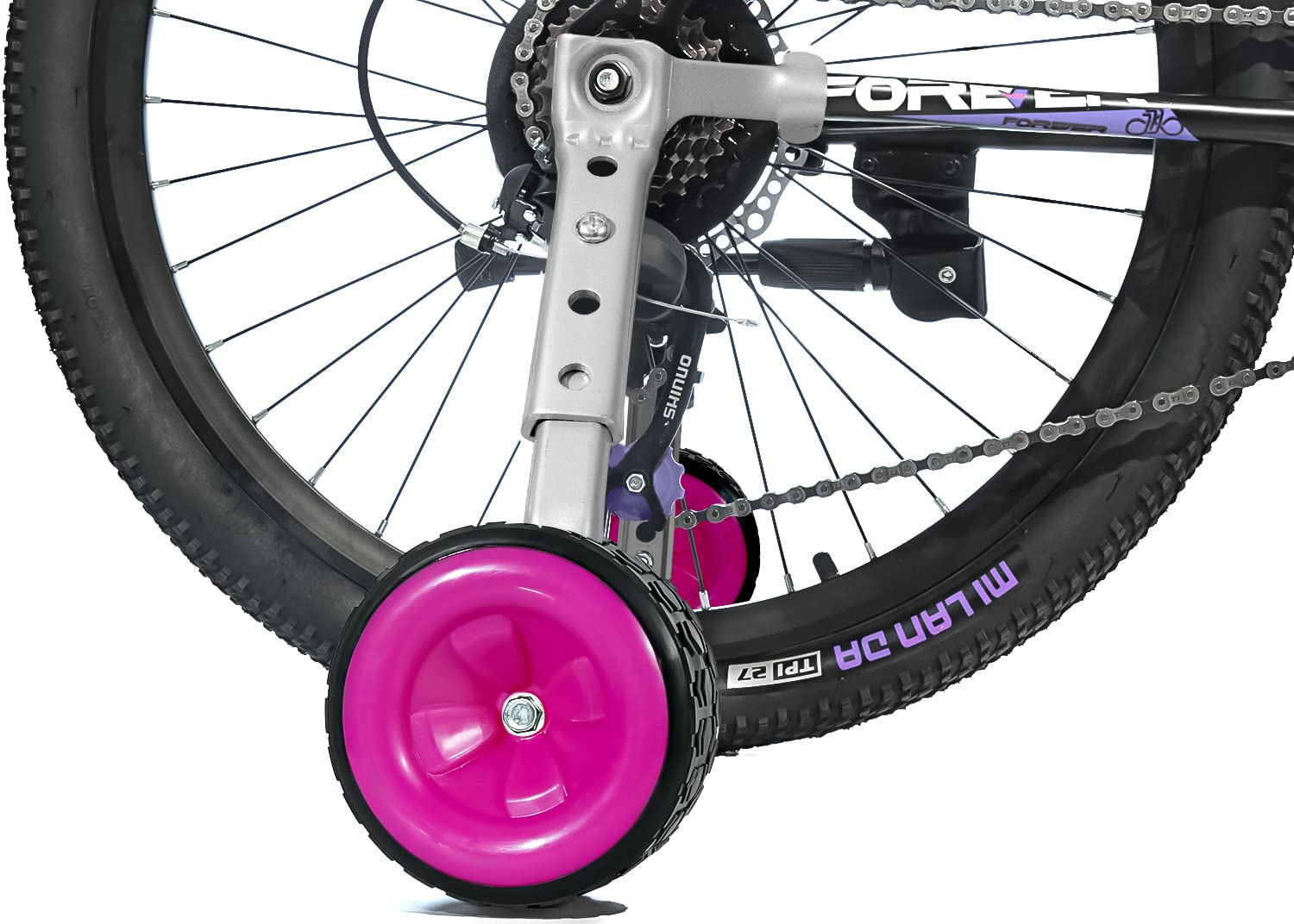 MOSHAY Roll Over Bild zu Zoom in Fahrrad Training Räder passt 16 18 20 22 24 Zoll Kinder variable Fahrrad (pink) von MOSHAY