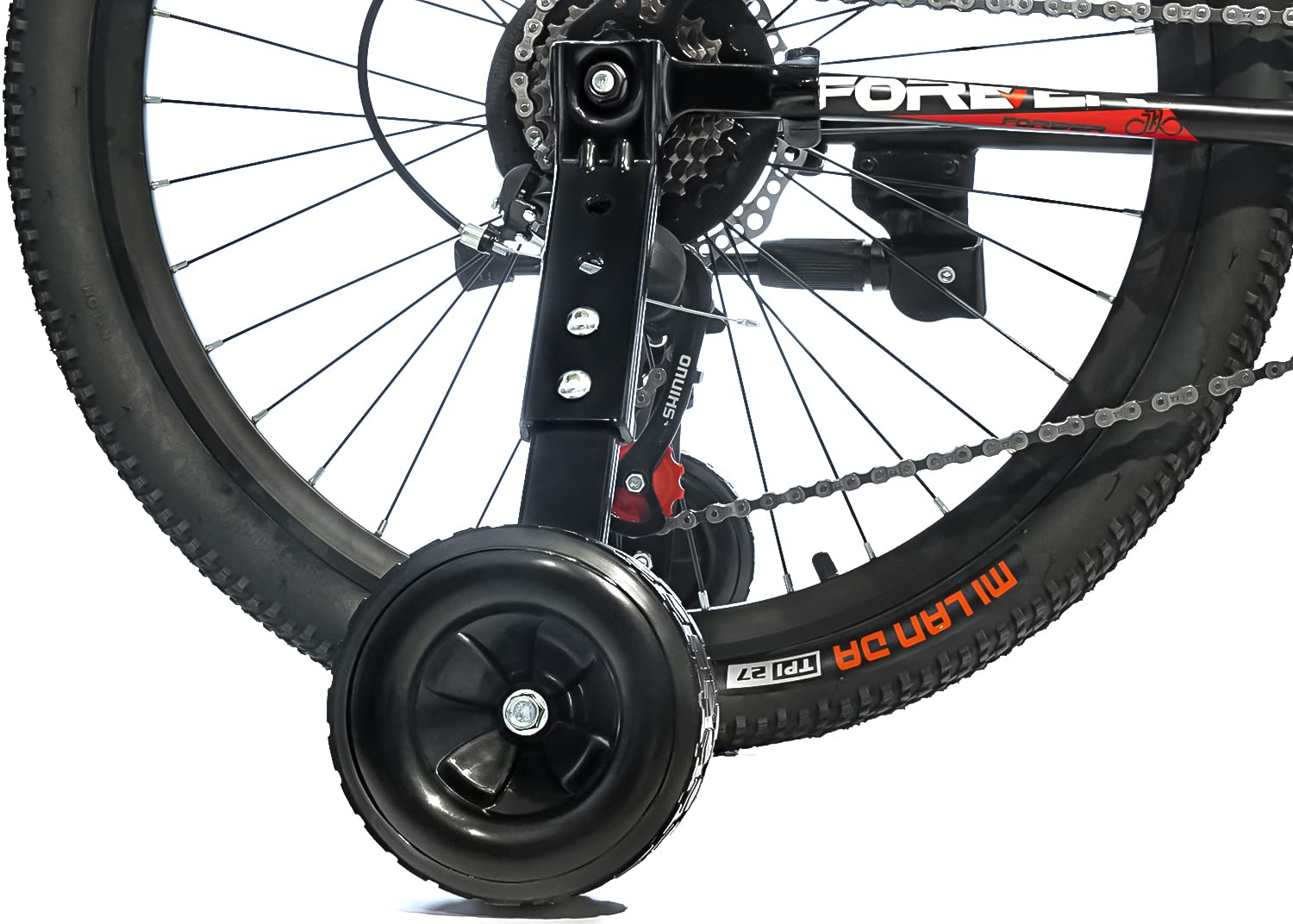 MOSHAY Rollbild zum Vergrößern von Fahrrad-Trainingsrädern, passend für 50,8 cm, 55,9 cm, 61 cm, 66 cm (26 Zoll), variables Kinderfahrrad (schwarz1) von MOSHAY
