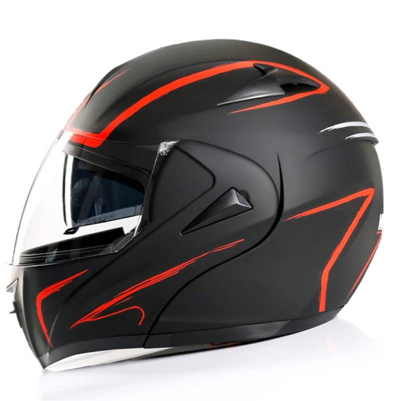 MOTESEN Erwachsene Klapphelme Motorrad Motorrad für Frauen und Männer Tourenmotorrad Sportbikes Motorrad ABS Geeignet für Frühling, Herbst und Winter DOT-geprüfte Integralhelme von Lupsty