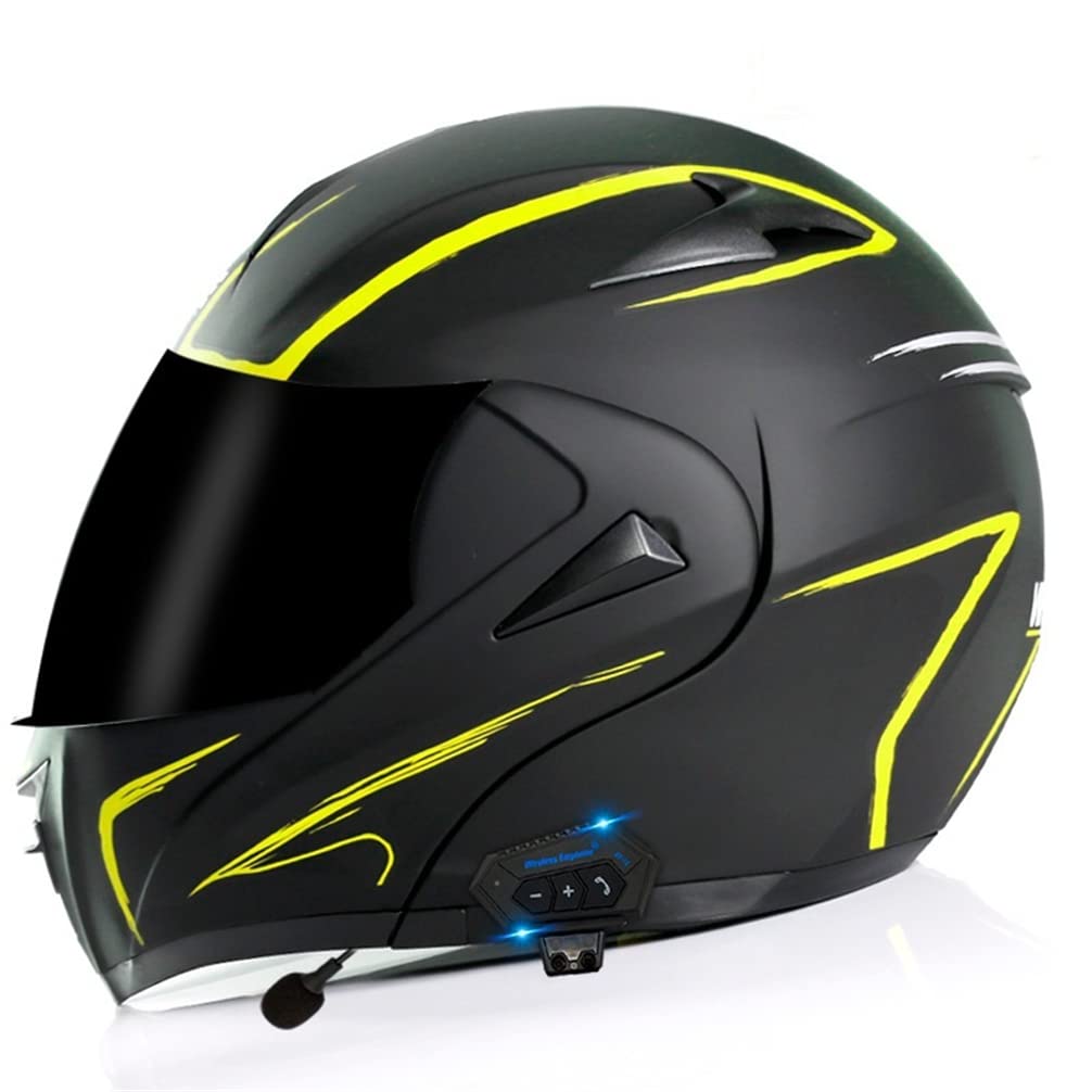 Modulare Helme für Erwachsene Touring Scooter Motorrad für Damen und Herren Standard Motorrad Touring Motorrad ABS mit Bluetooth Geeignet für Frühling, Herbst und Winter Vollvisierhelme von MOTESEN