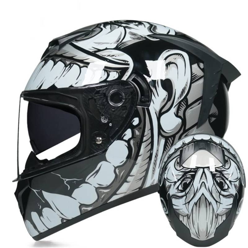MOTESEN Motorrad DOT Scooter Street Bike Full Face Helm Motorradhelm Männer Full Face von MOTESEN