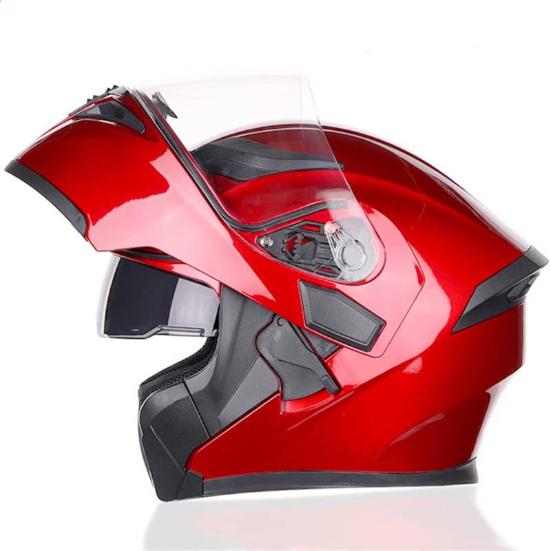 Motorrad-Vollhelm Damen-Motorradhelm Motorradhelm für Männer Ganzjahres-Biker-Anti-Beschlag-Vollgesichtshelm mit interner Sonnenblende von MOTESEN
