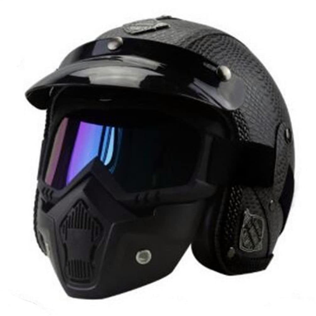 Open Face Motorrad Scooter Helm Sonnenblende DOT Cafe Racer Retro Half Face Helm Retro capacete de Moto cascos para Moto Vintage Harley Helm Motorrad weiblich von MOTESEN