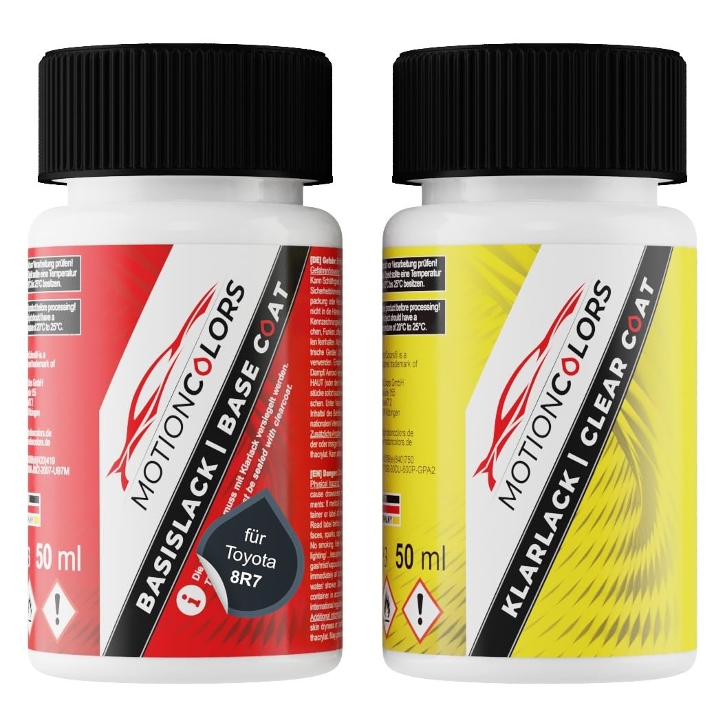 MOTIONCOLORS Dark Blue Mica Metallic/Nachtblau Metallic 8R7 für Toyota Autolack Lackstift Set Basislack und Klarlack je 50ml MOTIONCOLORS Dark Blue Mica Metallic/Nachtblau Metallic 8R7 für Toyota Autolack Lackstift Set Basislack und Klarlack je 50ml von MOTIONCOLORS