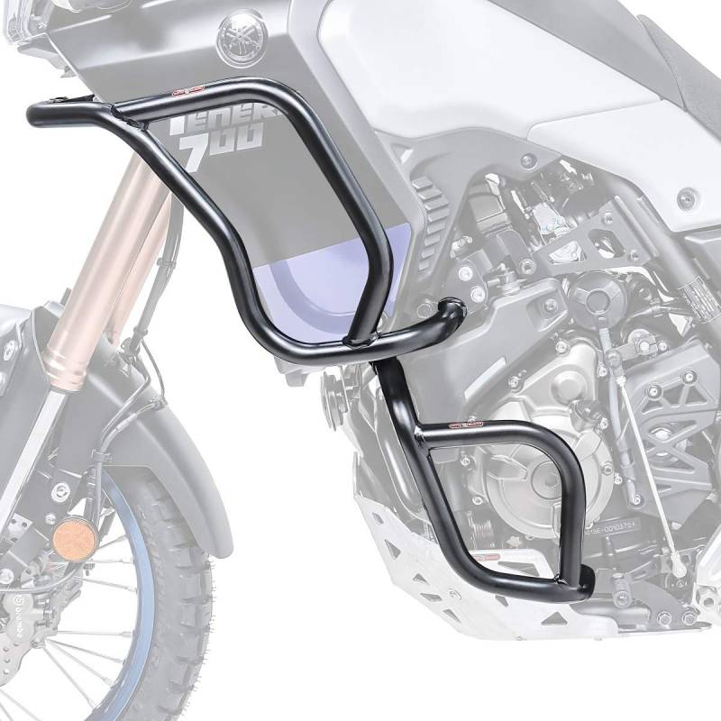 MOTO GUARD Sturzbügel Set für Yamaha Tenere 700 19-24: Oben und Unten Schutzbügel, Schwarz, Recht und Links, Legierter Stahl, Angeschraubt von MOTO GUARD