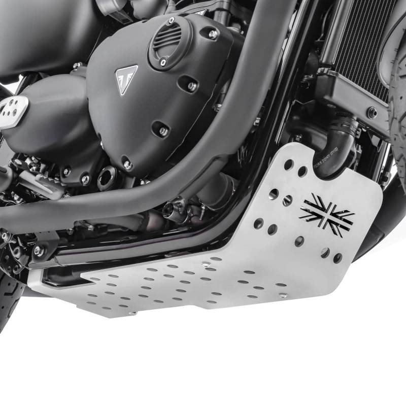 Motorschutz Kompatibel für Triumph Bonneville T100 16-21 Aluminium Bugspoiler Silber von MOTO GUARD