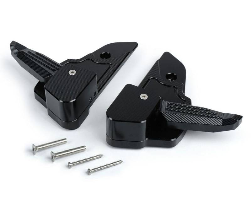 Fußrasten Set CNC, schwarz glänzend kompatibel mit Vespa Primavera PV 50 125 150, Sprint 50 125 150 von MOTO NOSTRA