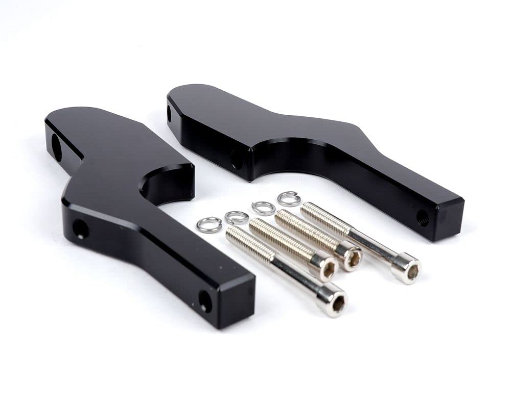 MOTO NOSTRA Fußrastenadapter Sozius CNC, schwarz glänzend kompatibel für Vespa GT, GTL, GTS, GTV 125-300 von MOTO NOSTRA