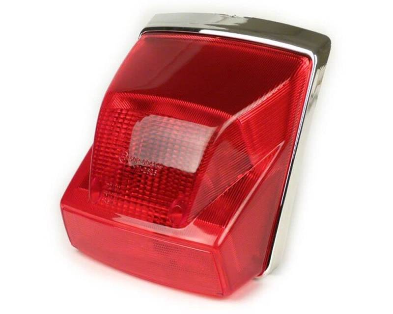MOTO NOSTRA Rücklicht rot mit verchromtem Rand, kompatibel für Vespa PX80-200 Lusso, MY Ersatz Rückleuchte von MOTO NOSTRA