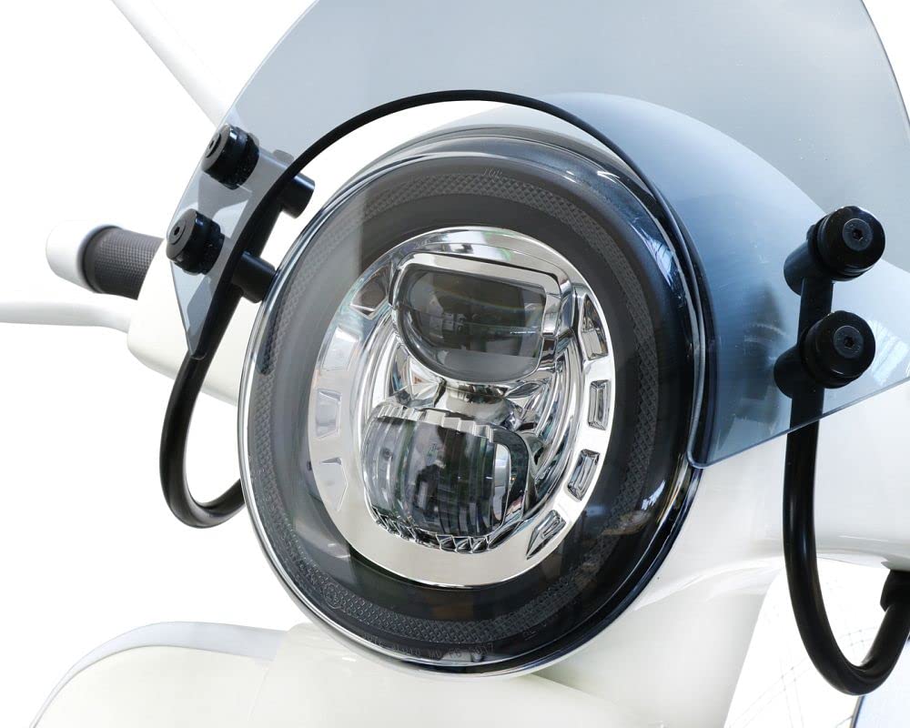 MOTO NOSTRA Scheinwerfer LED HighPower mit verchromtem Reflektor kompatibel für GTS i.e. Super 125-300, GT, GTS, GTL von MOTO NOSTRA