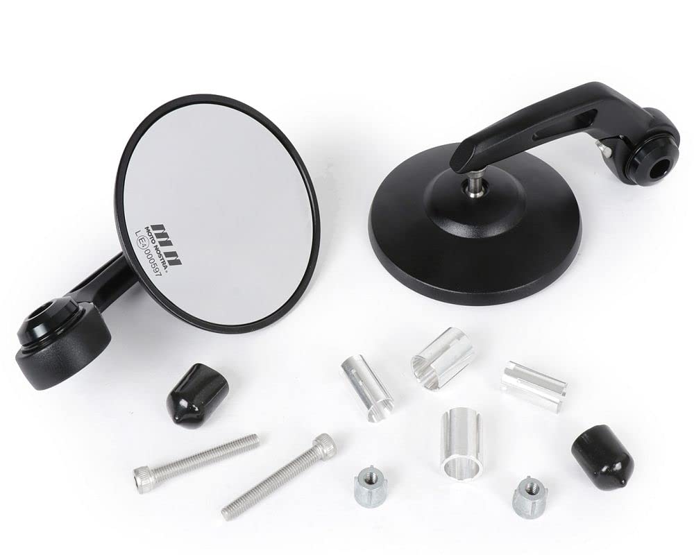 MOTO NOSTRA Spiegel Set 1400 schwarz matt eloxiert, Aluminium für Lenkerenden 95mm mit E, Kennzeichnung kompatibel für Scooter, Roller, Motorrad, Universal MOTO NOSTRA Spiegel Set 1400 schwarz matt eloxiert, Aluminium für Lenkerenden 95mm mit E, Kennzeichnung kompatibel für Scooter, Roller, Motorrad, Universal von MOTO NOSTRA