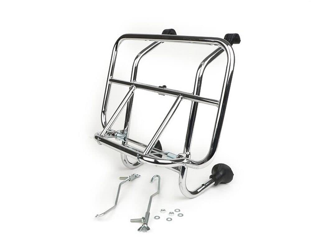 MOTONOSTRA Gepäckträger chrom klappbar vorne kompatibel für Vespa Smallframe V50, PV125, ET3, PK S, PK XL, PK XL2, Largeframe MOTONOSTRA Gepäckträger chrom klappbar vorne kompatibel für Vespa Smallframe V50, PV125, ET3, PK S, PK XL, PK XL2, Largeframe von MOTO NOSTRA