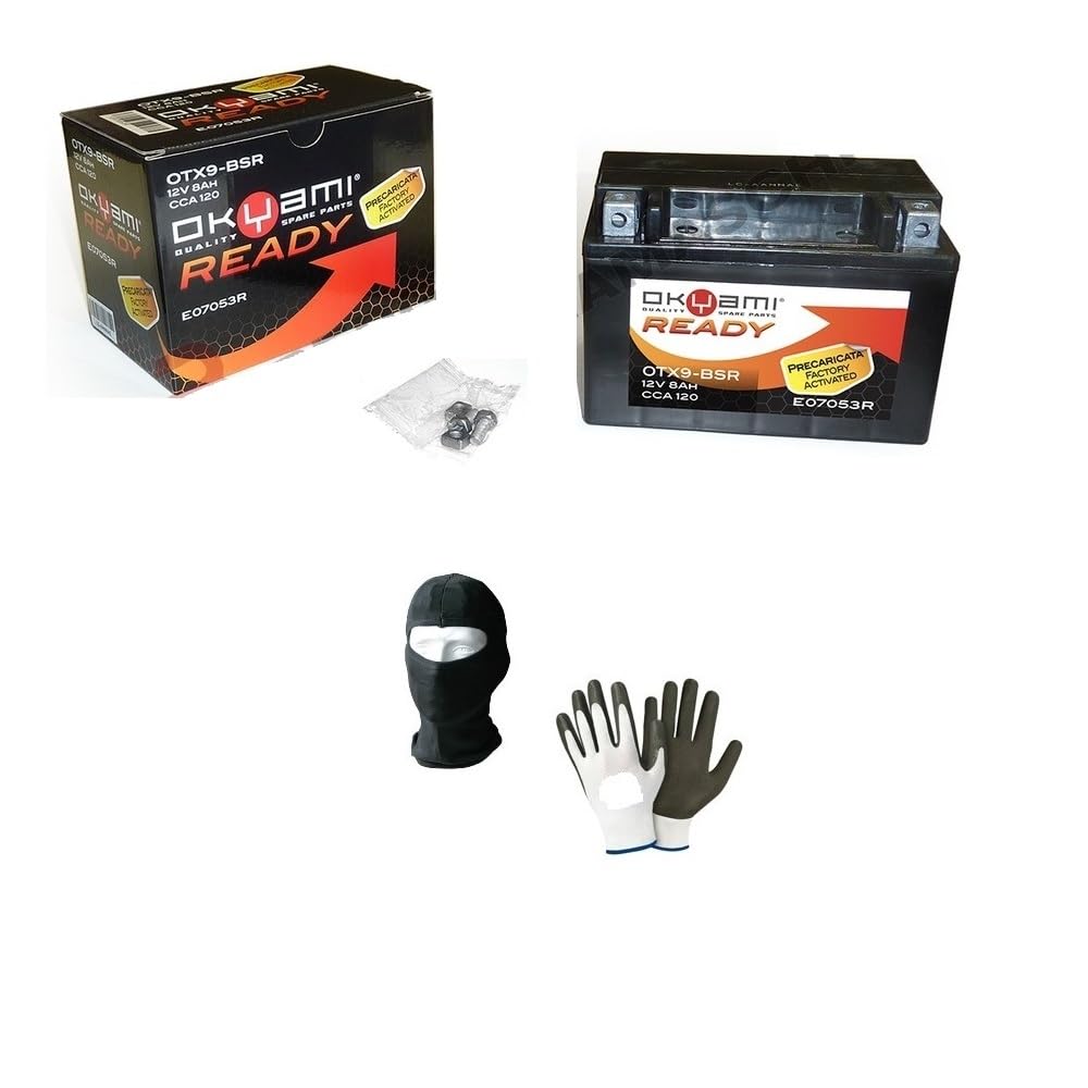 KOMPATIBEL MIT ADLY Quad Crusader 300 da Jahr 2005 al 2007 YTX9-BS Batterie OKYAMI OTX 9-BSR BEREITS AUFGELADENE VERSIEGELTE AKTIVE BATTERIEN 8 AH Ampere 12 Volt 150X87X105MM KOMPATIBEL MIT ADLY Quad Crusader 300 da Jahr 2005 al 2007 YTX9-BS Batterie OKYAMI OTX 9-BSR BEREITS AUFGELADENE VERSIEGELTE AKTIVE BATTERIEN 8 AH Ampere 12 Volt 150X87X105MM von MOTO SPORT MONDO