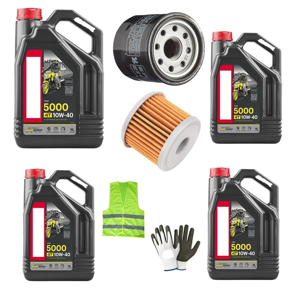 KOMPATIBEL MIT Aprilia RS4 125 Service-KIT FÜR Motorrad 4 Liter ÖL 10W40 5000 4T HC-TECH Technology + ÖLFILTER MOTORÖLWECHSEL KOMPATIBEL MIT Aprilia RS4 125 Service-KIT FÜR Motorrad 4 Liter ÖL 10W40 5000 4T HC-TECH Technology + ÖLFILTER MOTORÖLWECHSEL von MOTO SPORT MONDO